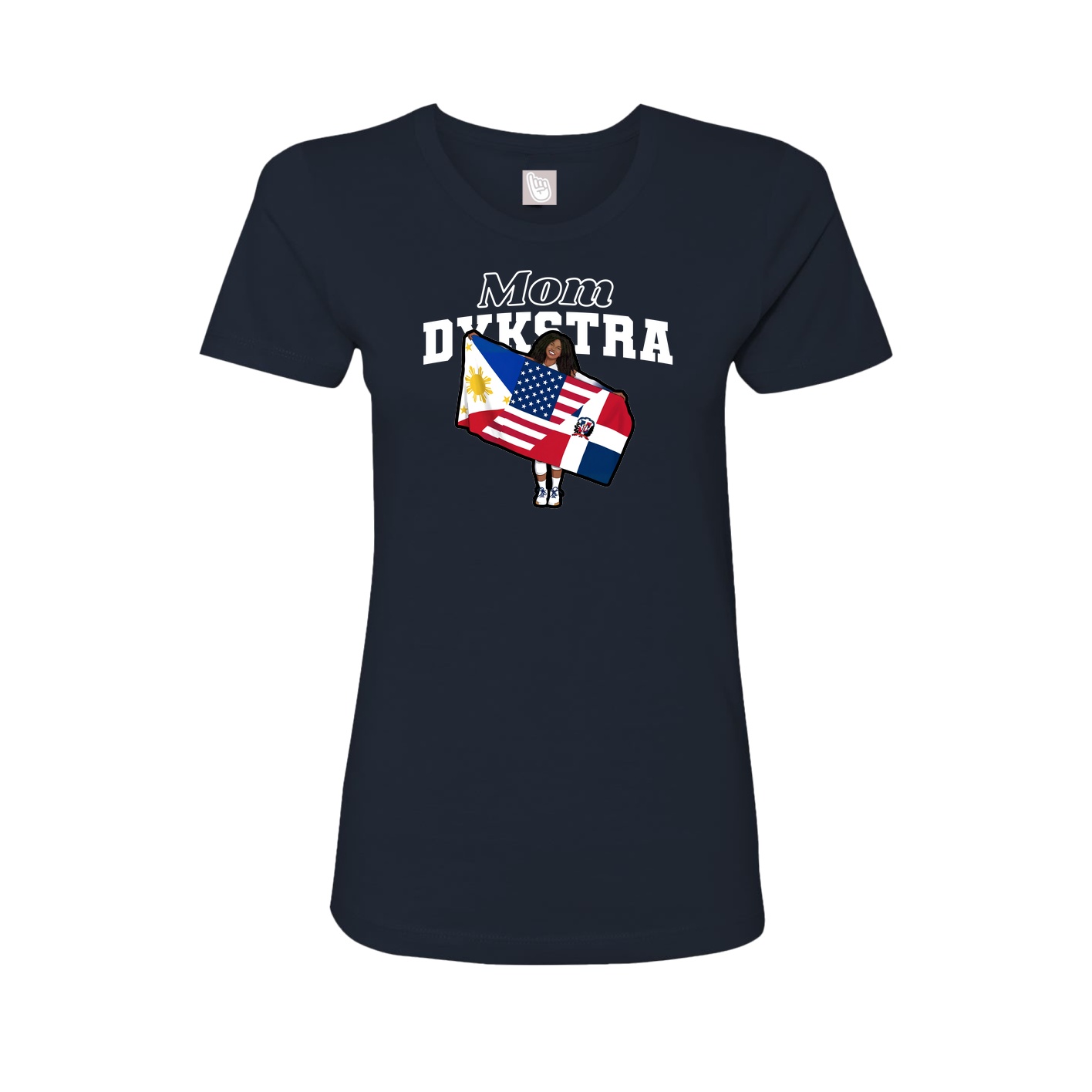Womens Tee — Mothers Day Block in Navy