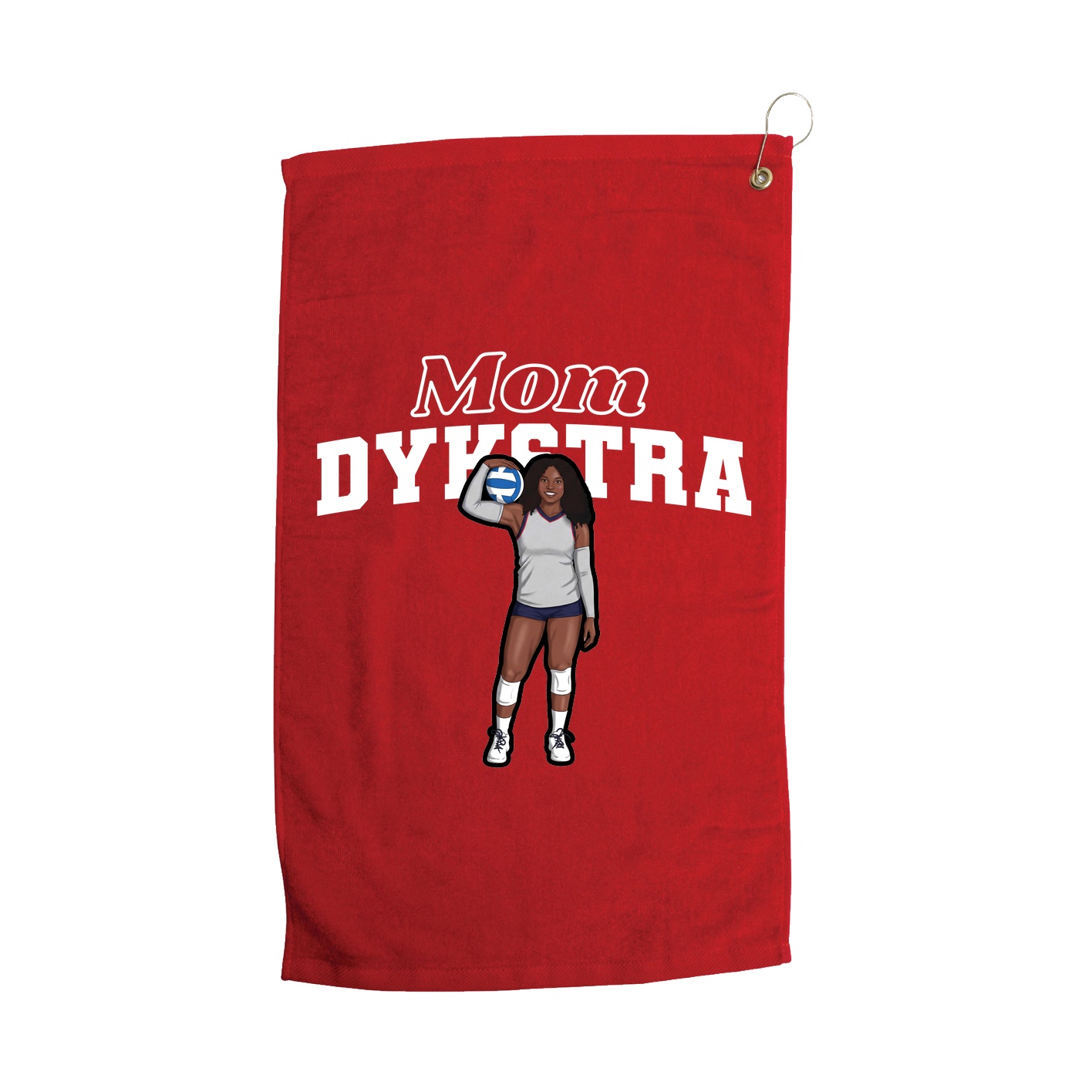 Golf Towel — Mothers Day Block in Red
