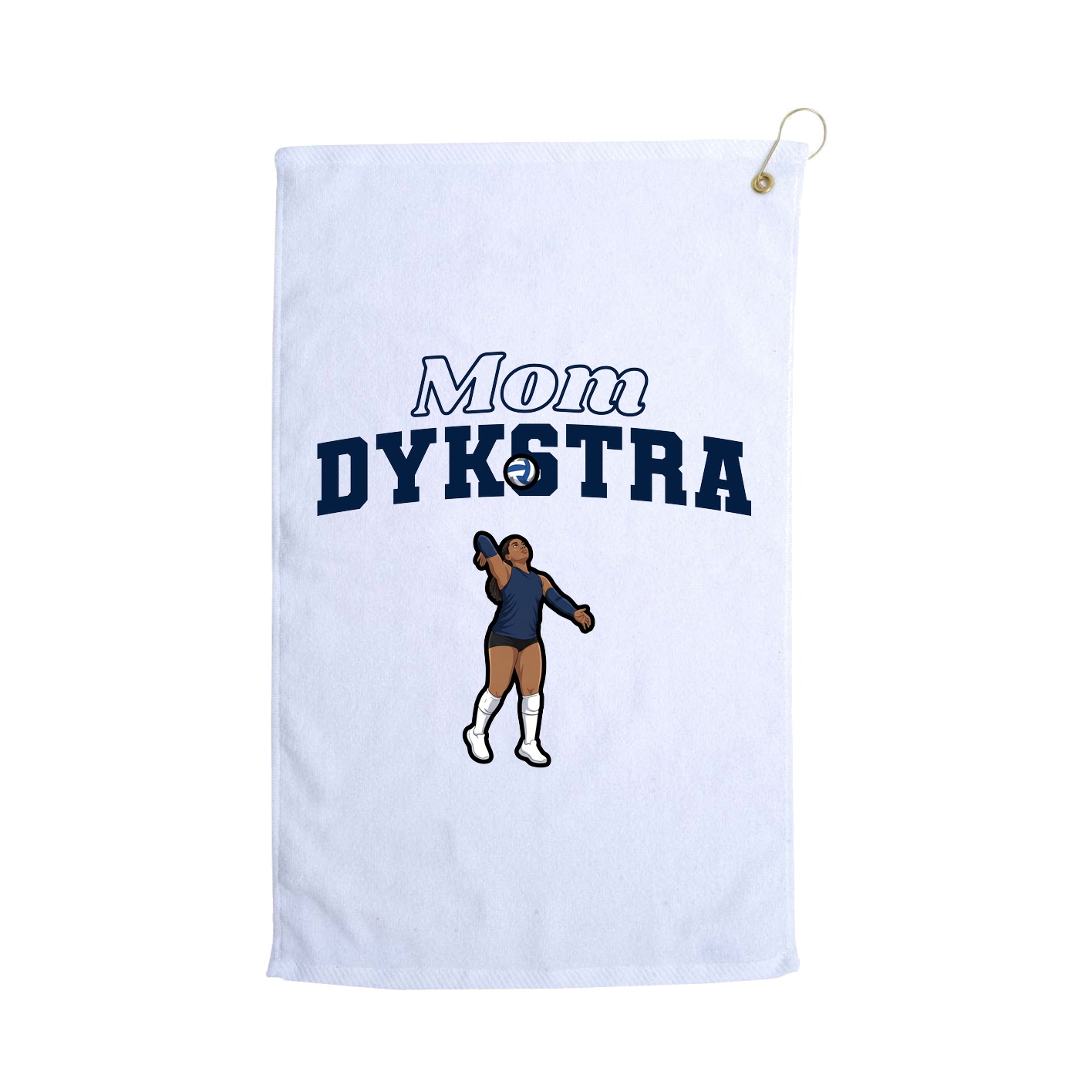 Golf Towel — Mothers Day Block in White