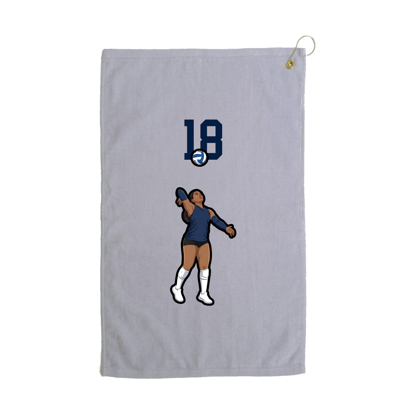 Golf Towel — Number Top in Grey