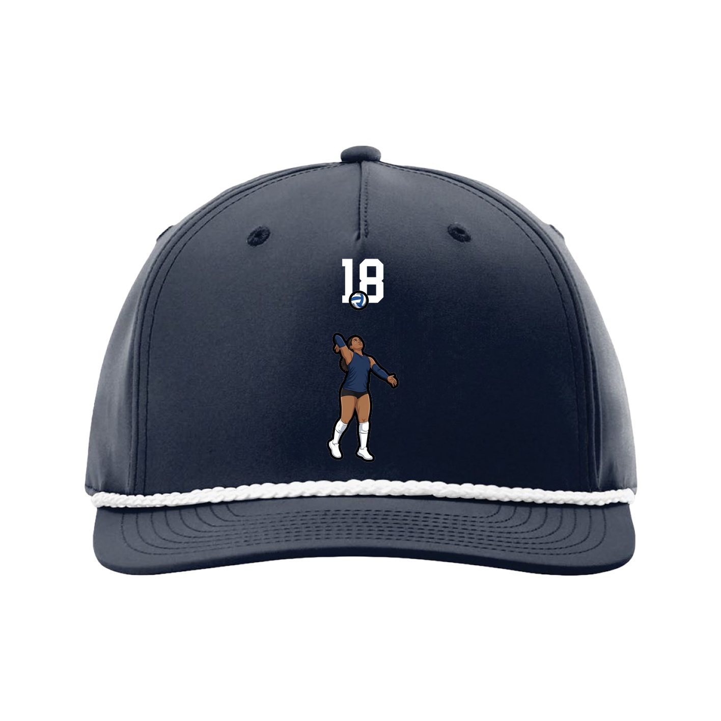 Five-Panel Classic Rope Cap — Number Top in Navy