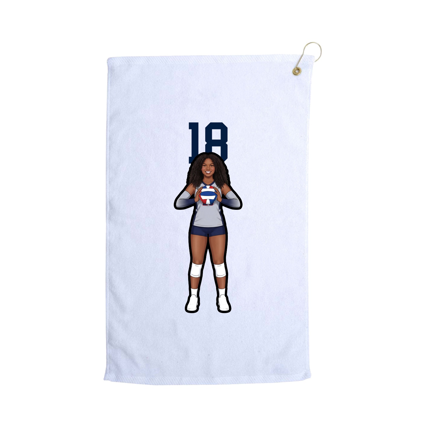 Golf Towel — Number Top in White
