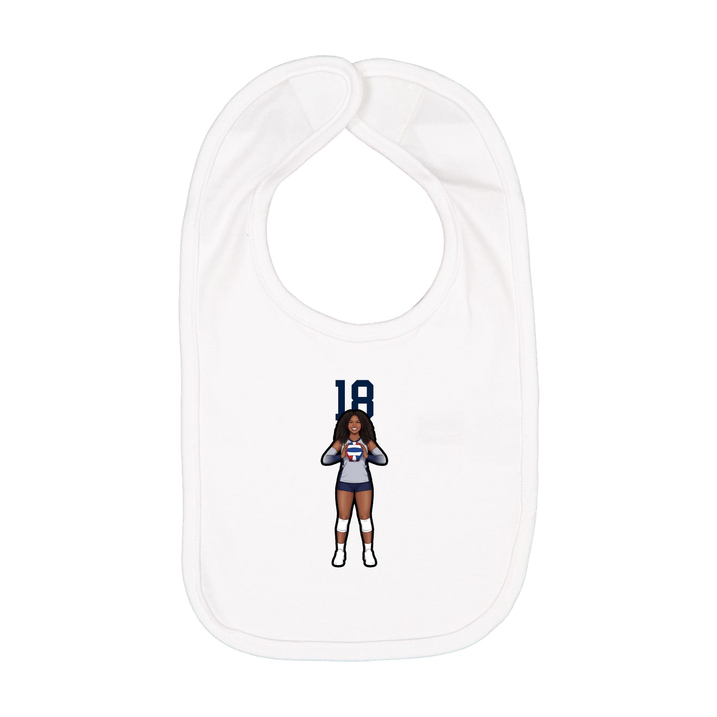 Infant Bib — Number Top in White