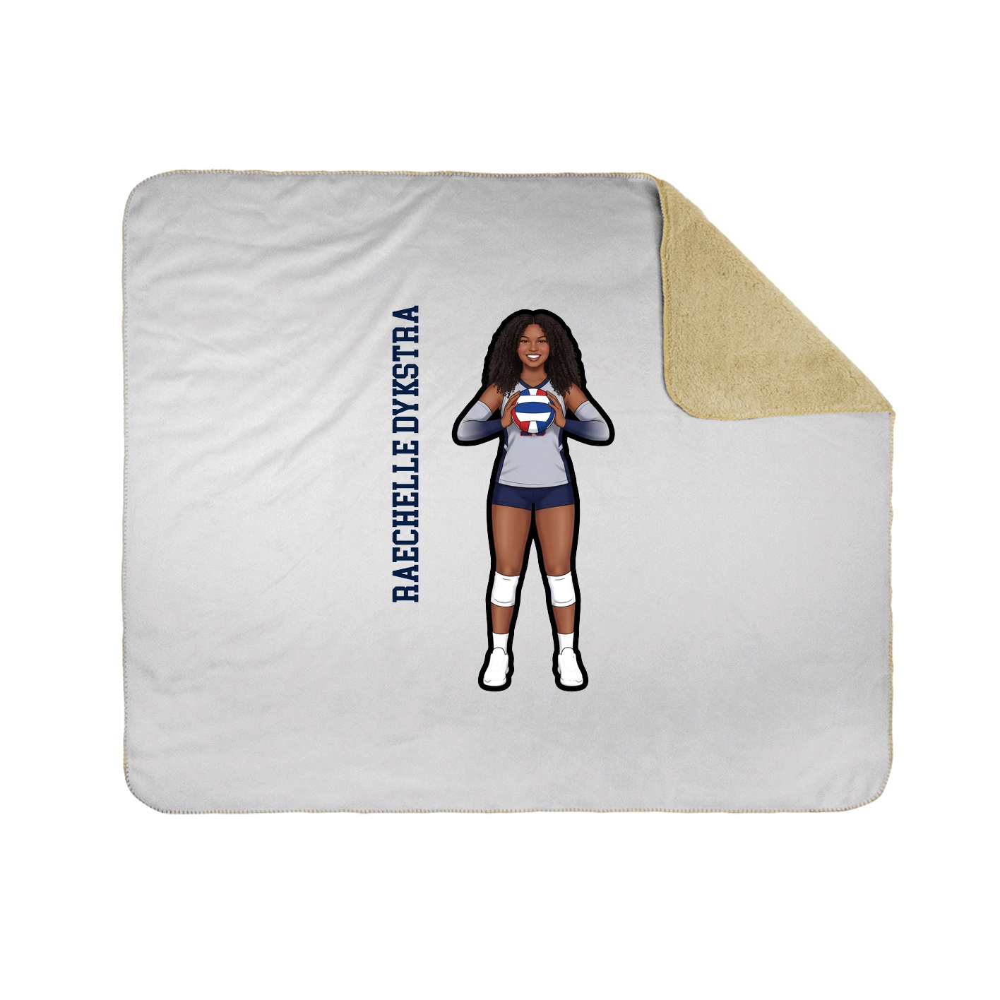 Throw Blanket — Name Vertical in White