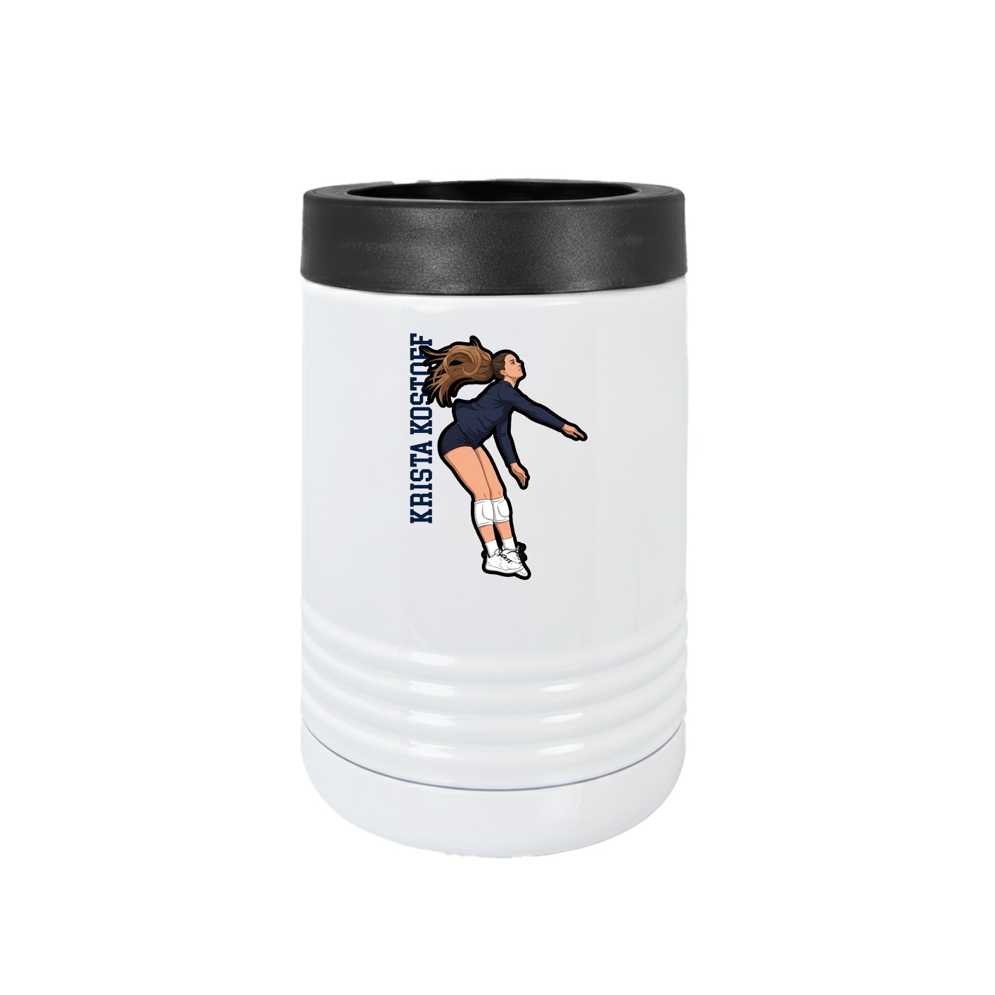 Beverage Holder — Name Vertical in White