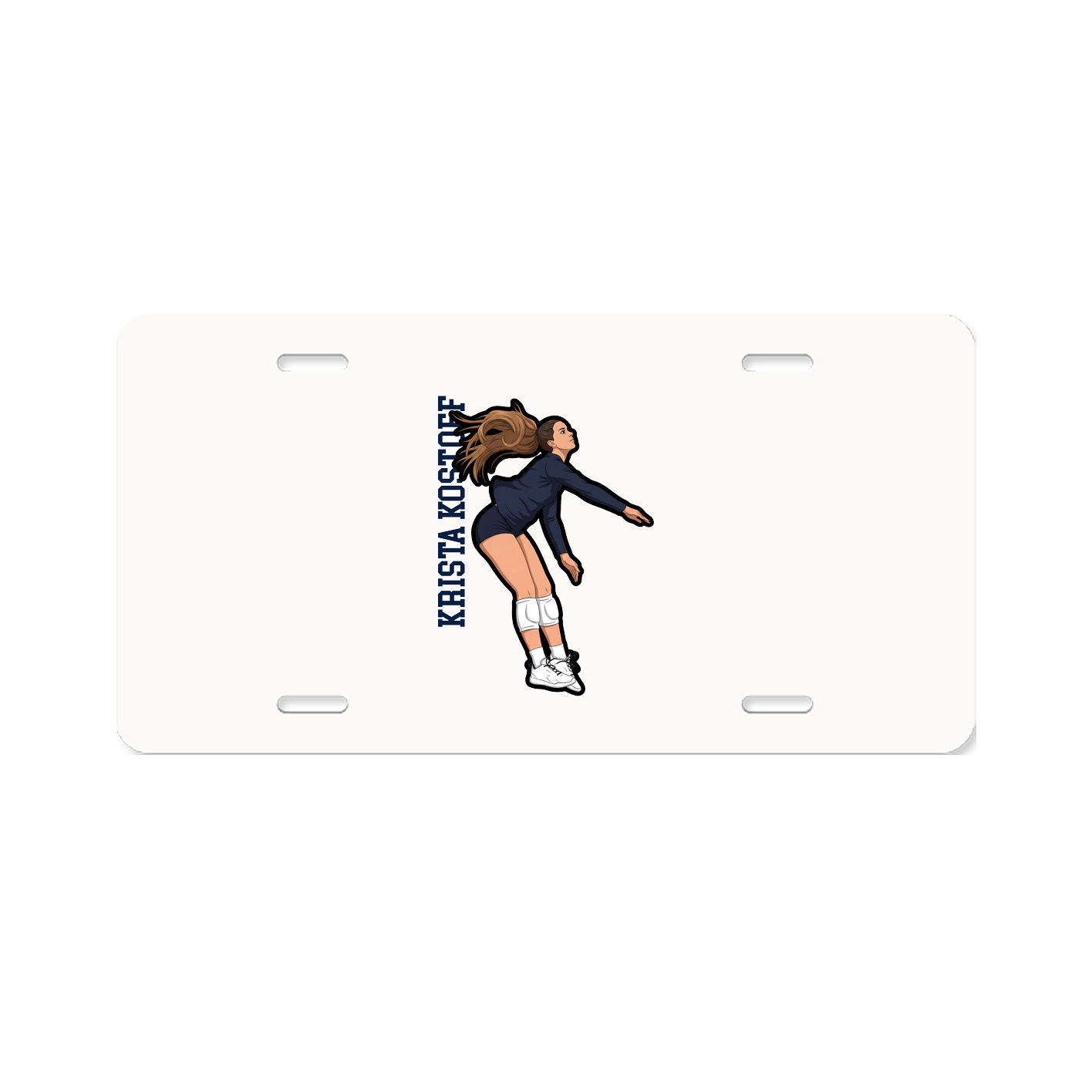 License Plate — Name Vertical in Classic