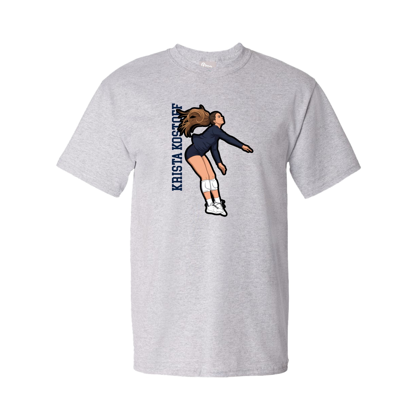 Tee — Name Vertical in Grey