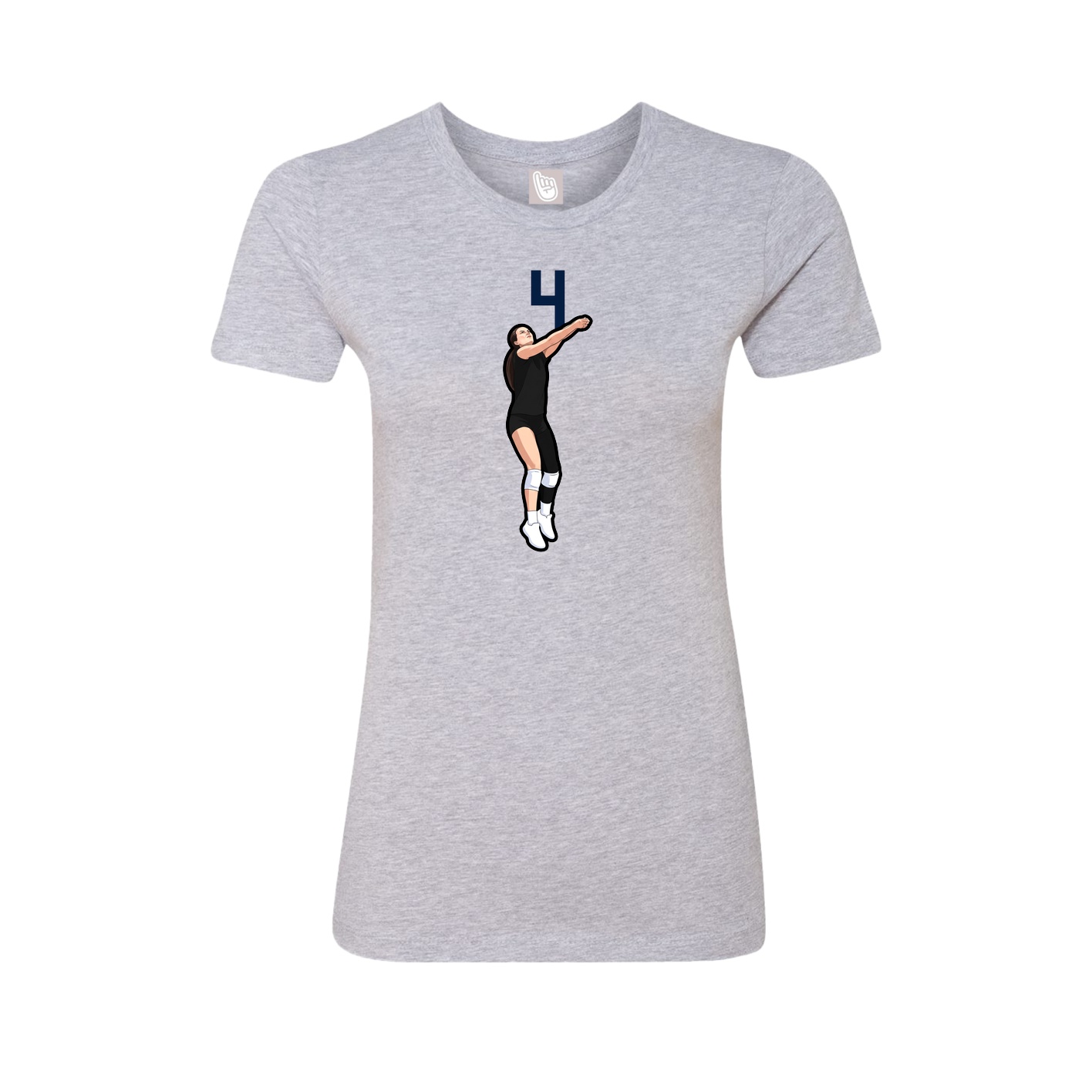 Womens Tee — Number Top in Grey