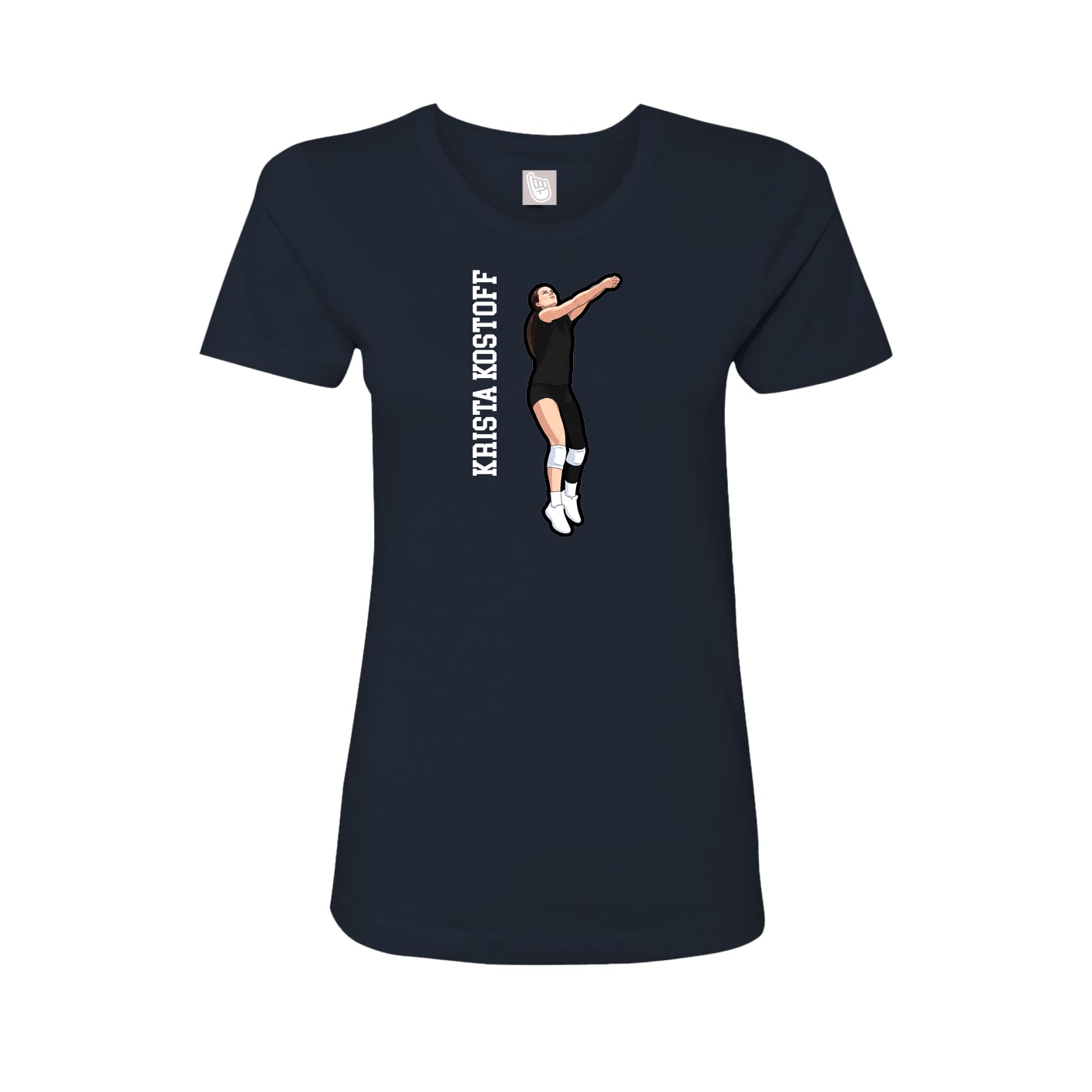 Womens Tee — Name Vertical in Navy
