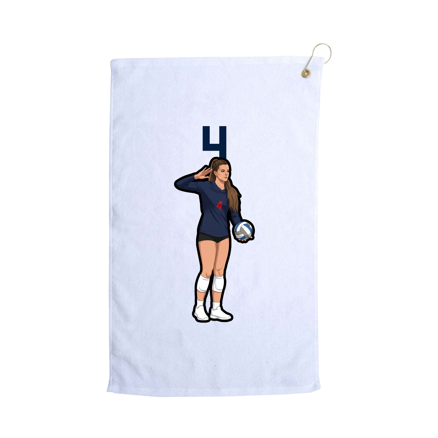 Golf Towel — Number Top in White