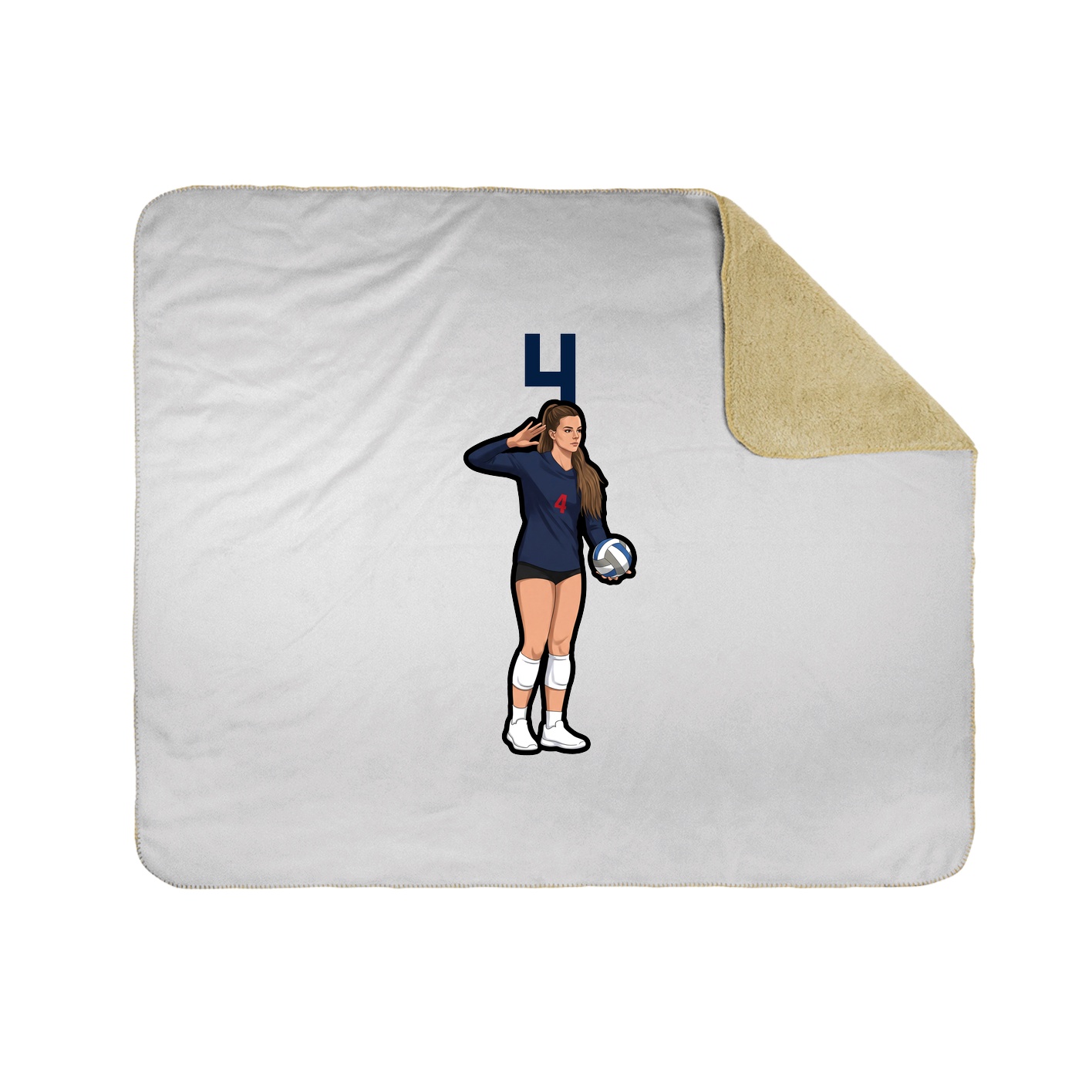 Throw Blanket — Number Top in White