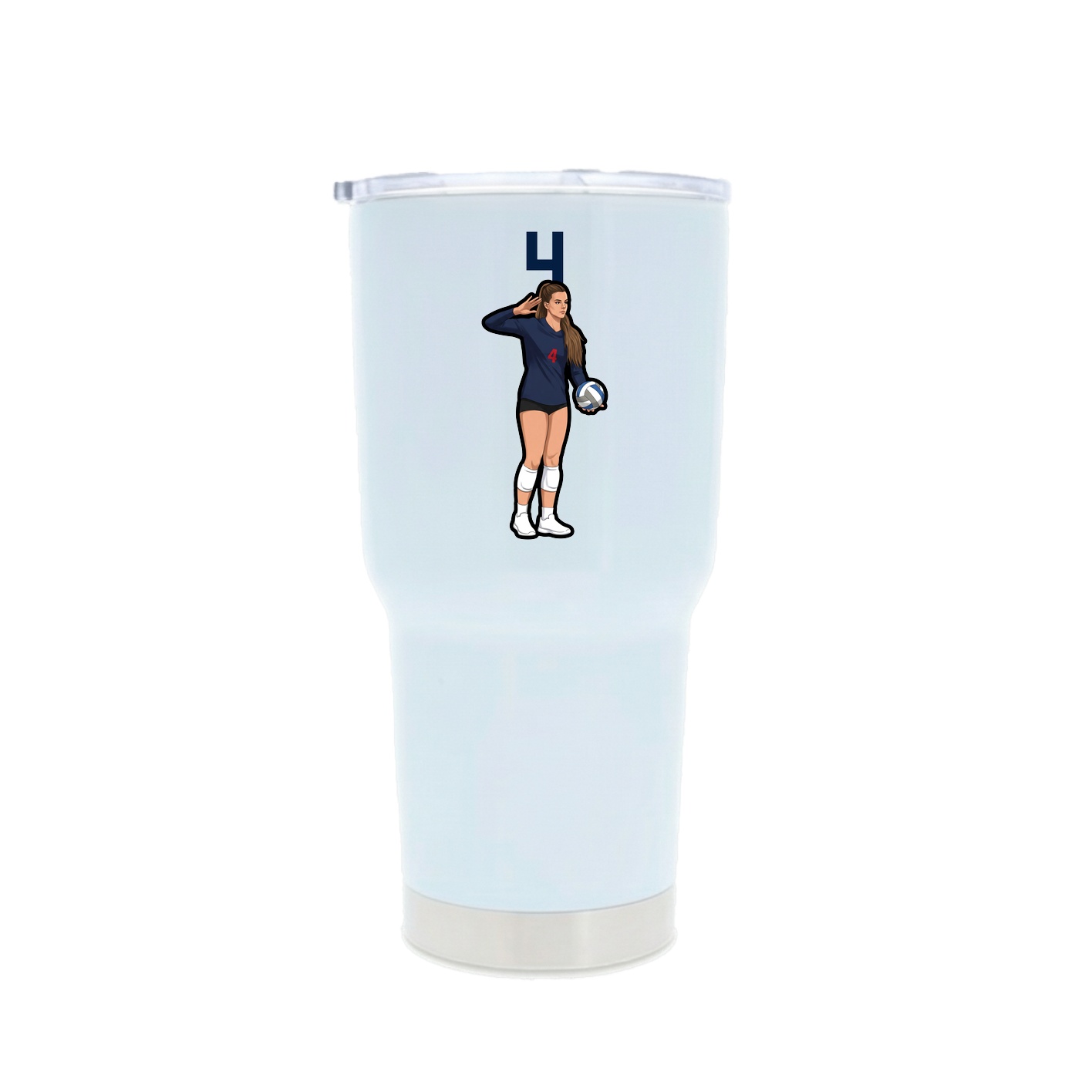 30oz Stainless Steel Tumbler — Number Top in White
