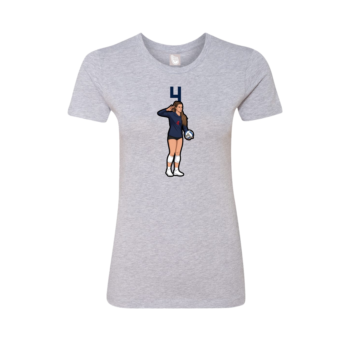 Womens Tee — Number Top in Grey