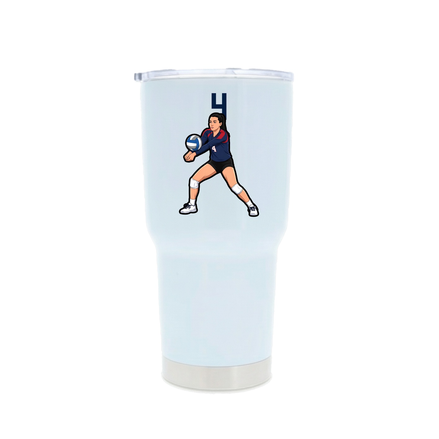 30oz Stainless Steel Tumbler — Number Top in White