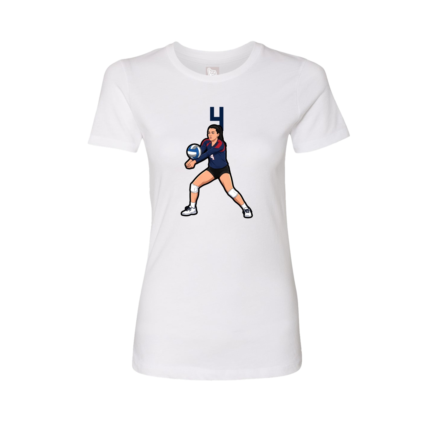 Womens Tee — Number Top in White