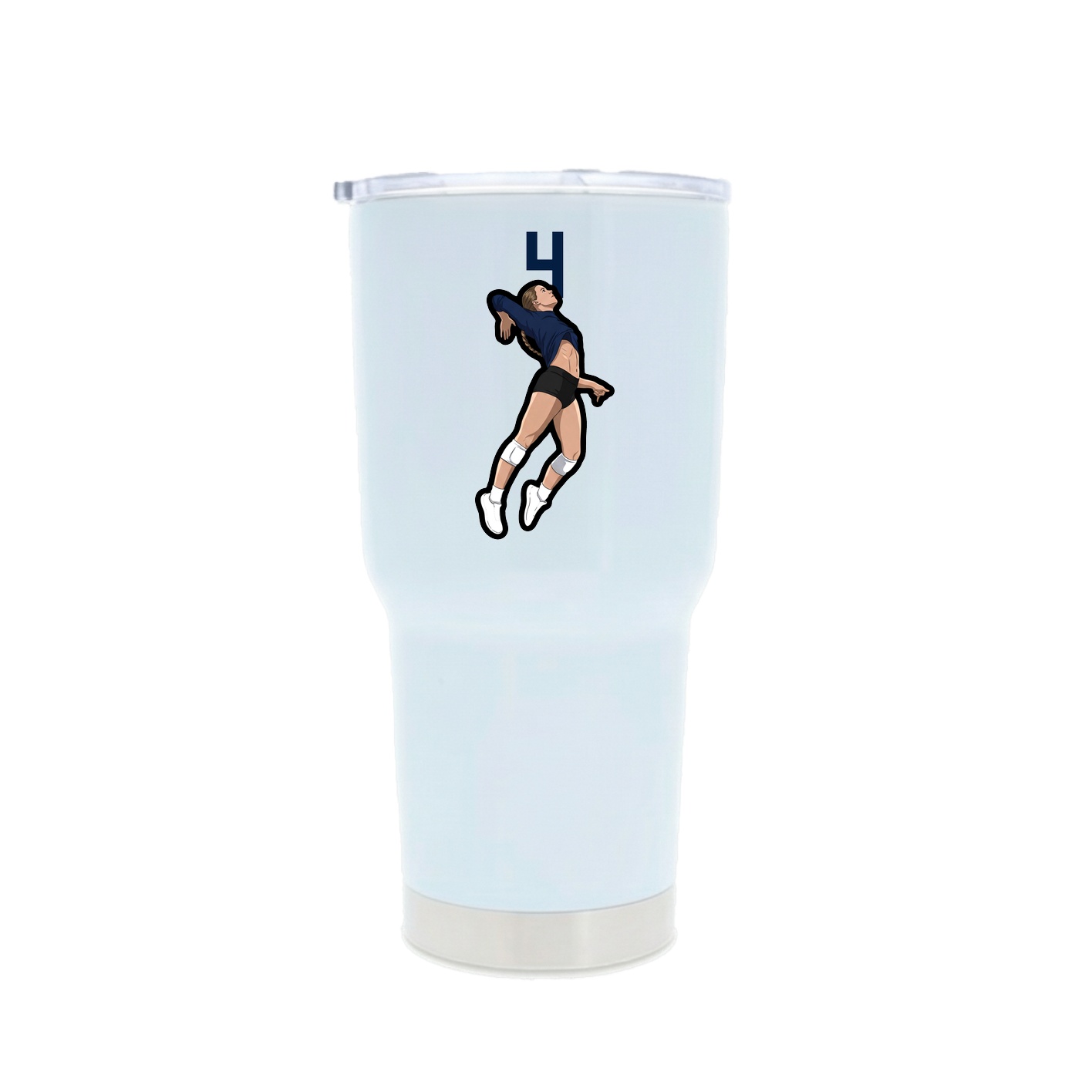 30oz Stainless Steel Tumbler — Number Top in White