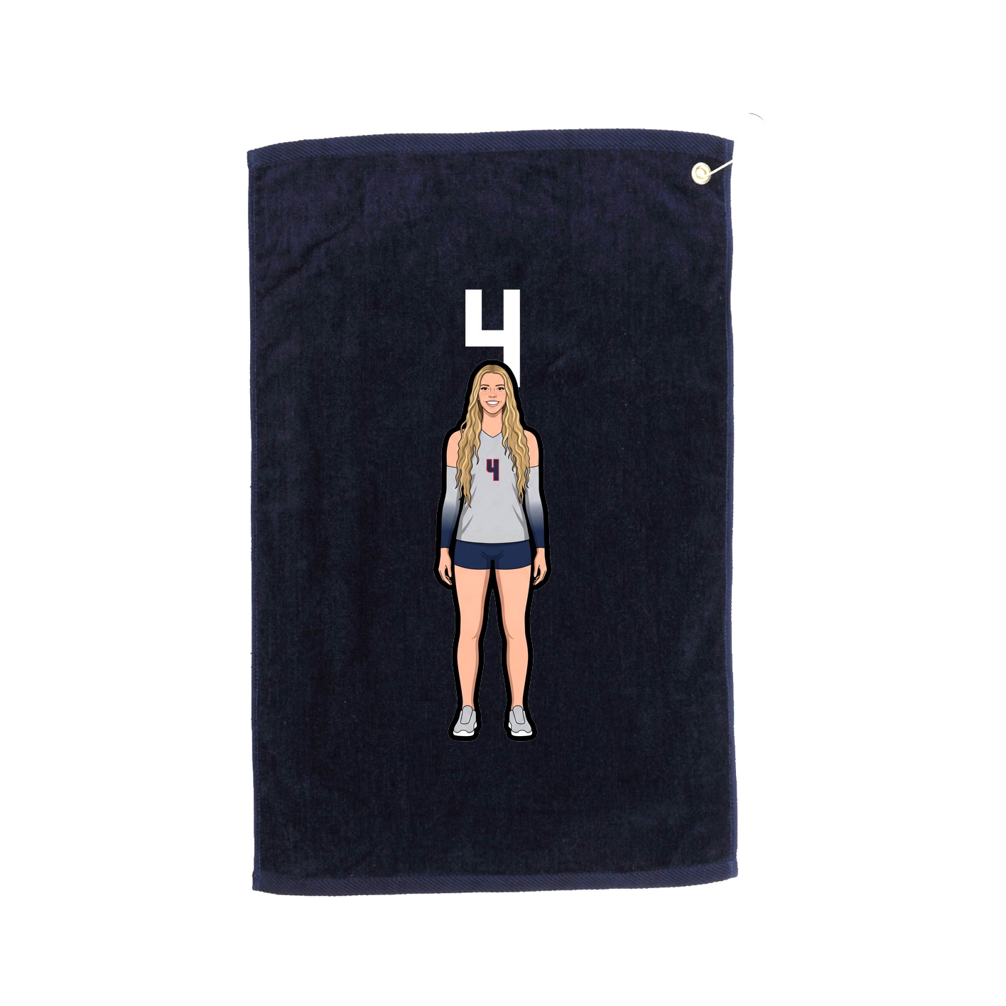 Golf Towel — Number Top in Navy