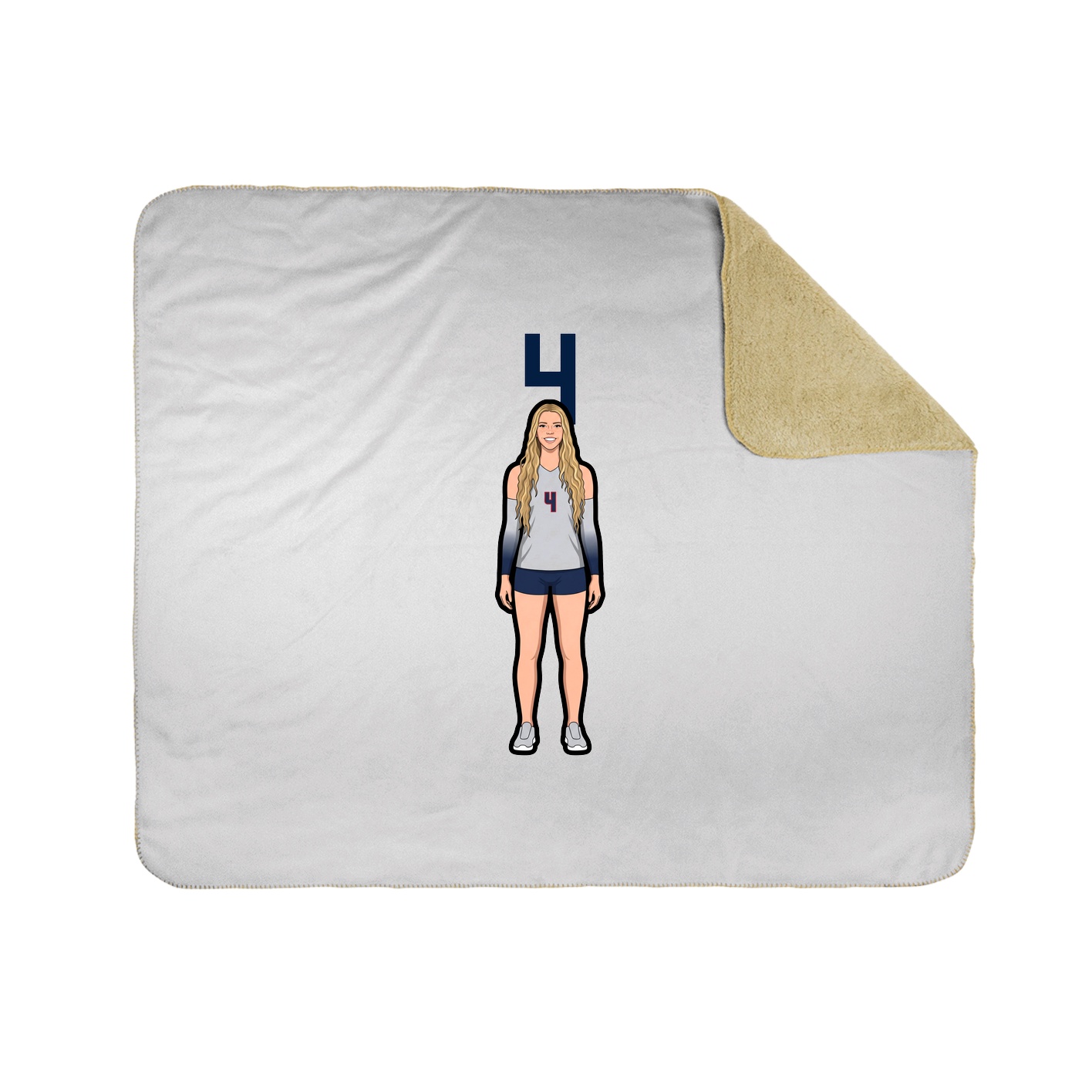 Throw Blanket — Number Top in White