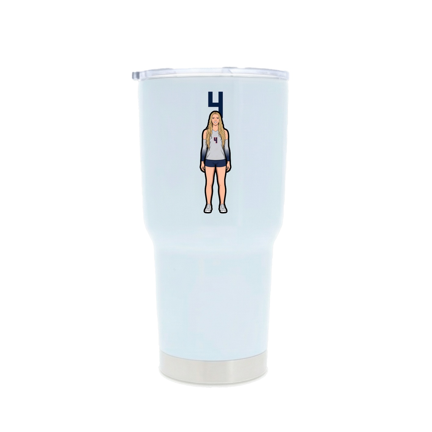30oz Stainless Steel Tumbler — Number Top in White