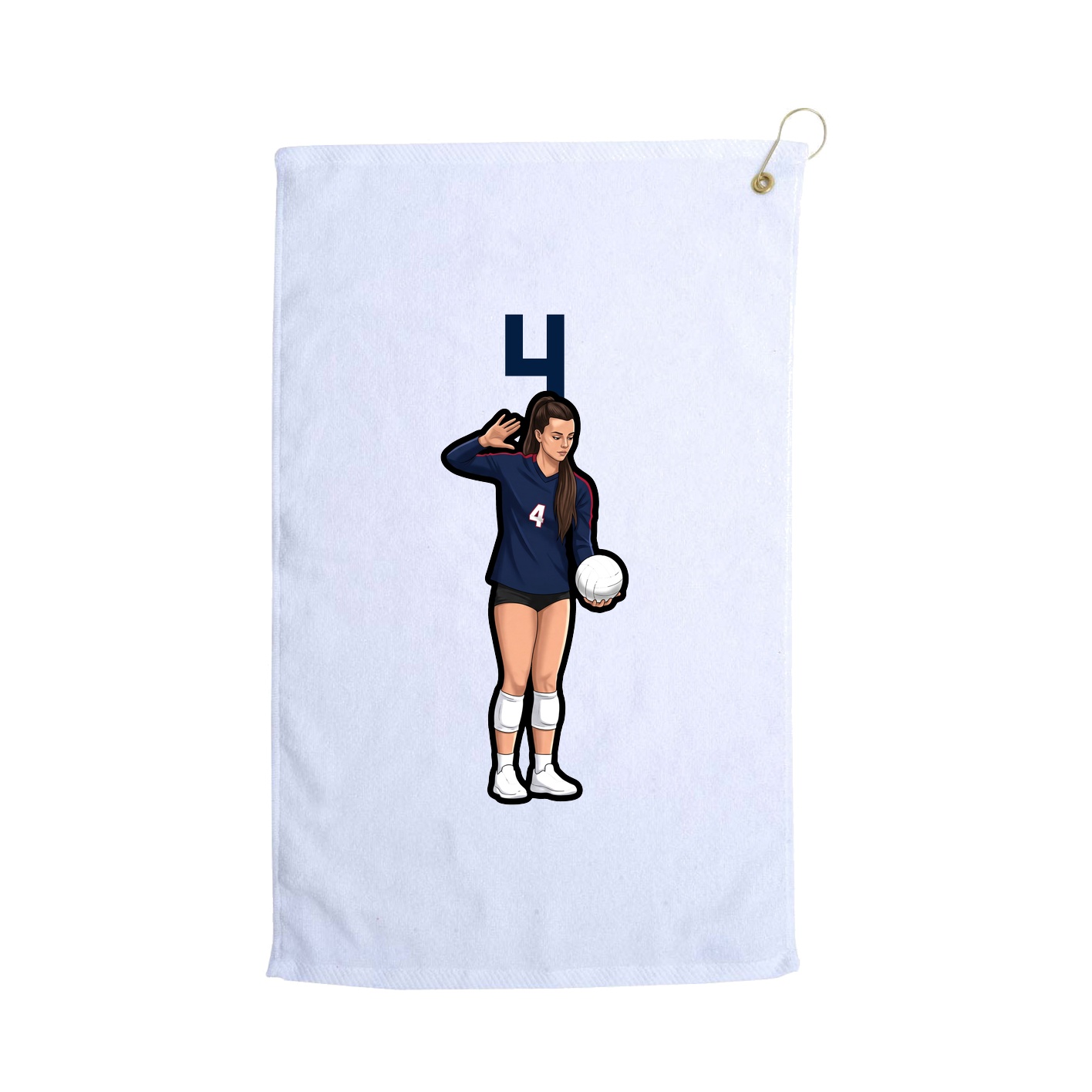 Golf Towel — Number Top in White