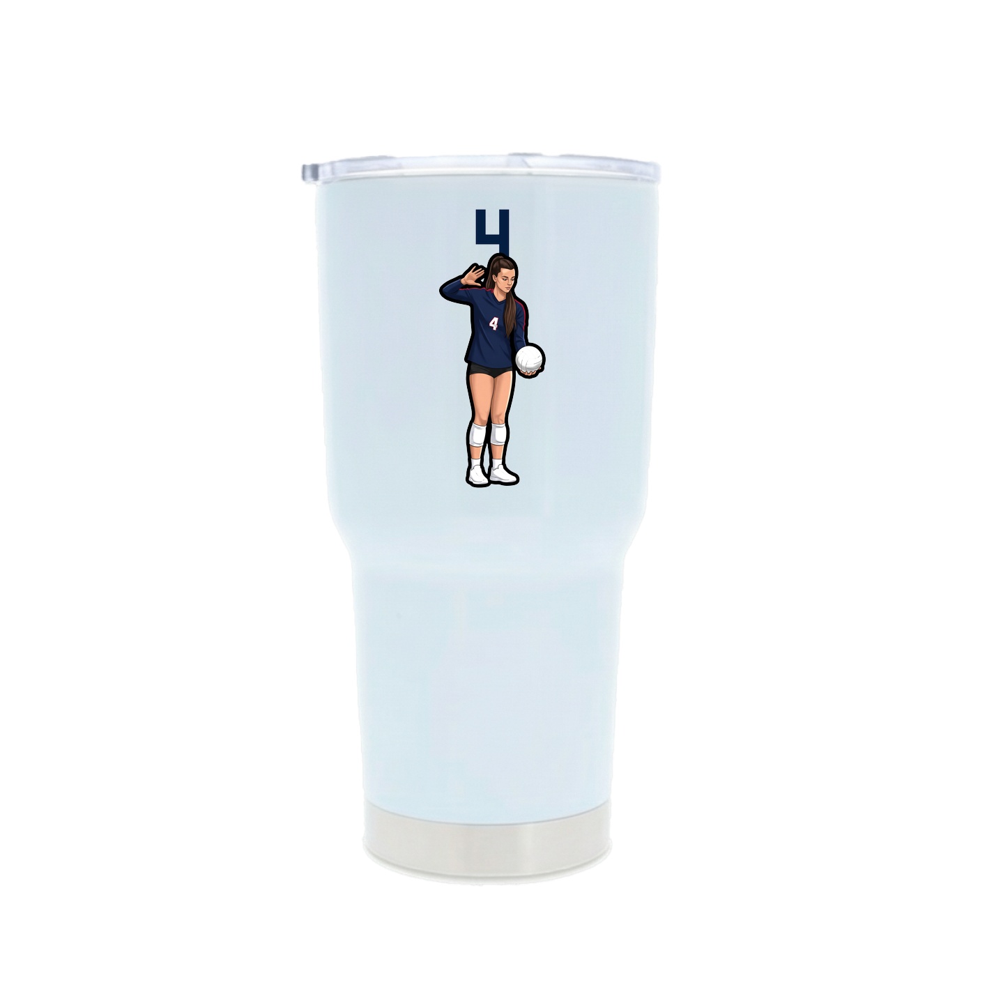 30oz Stainless Steel Tumbler — Number Top in White