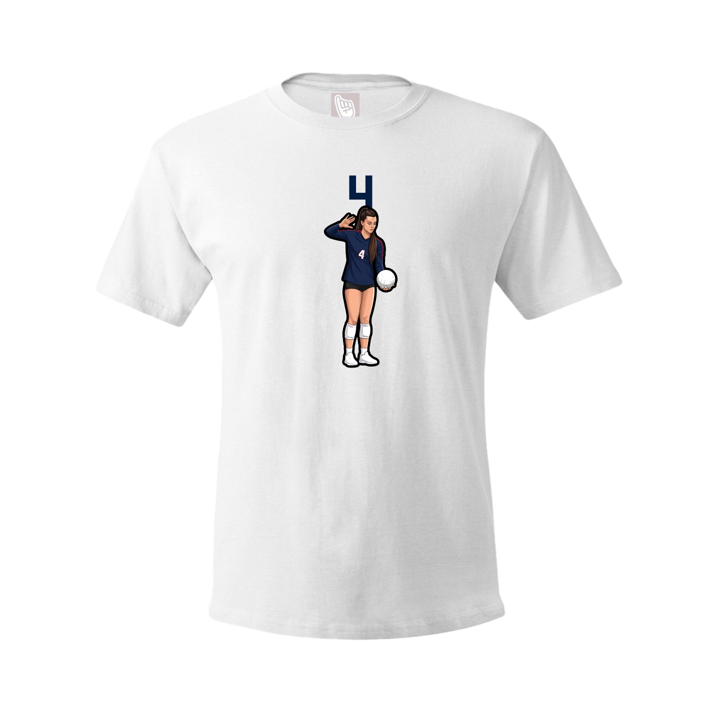 Youth Tee — Number Top in White