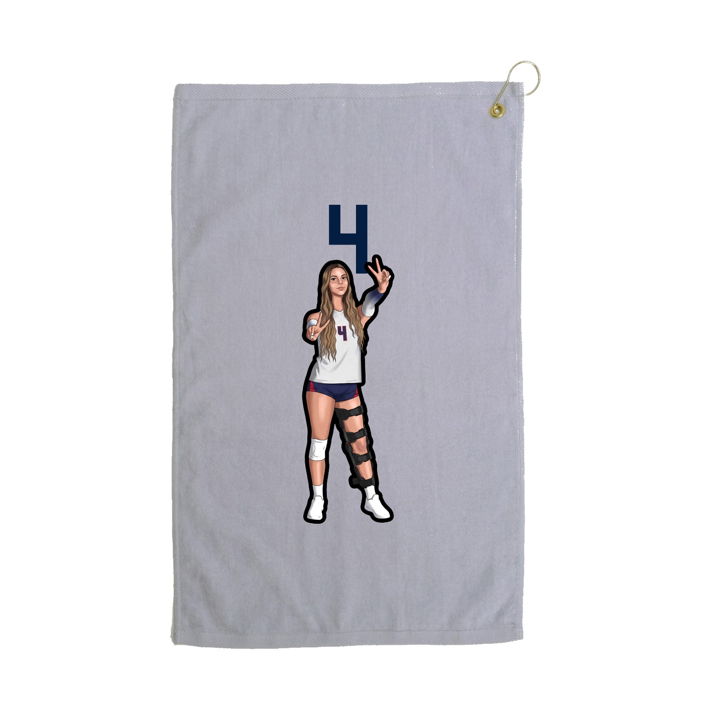 Golf Towel — Number Top in Grey