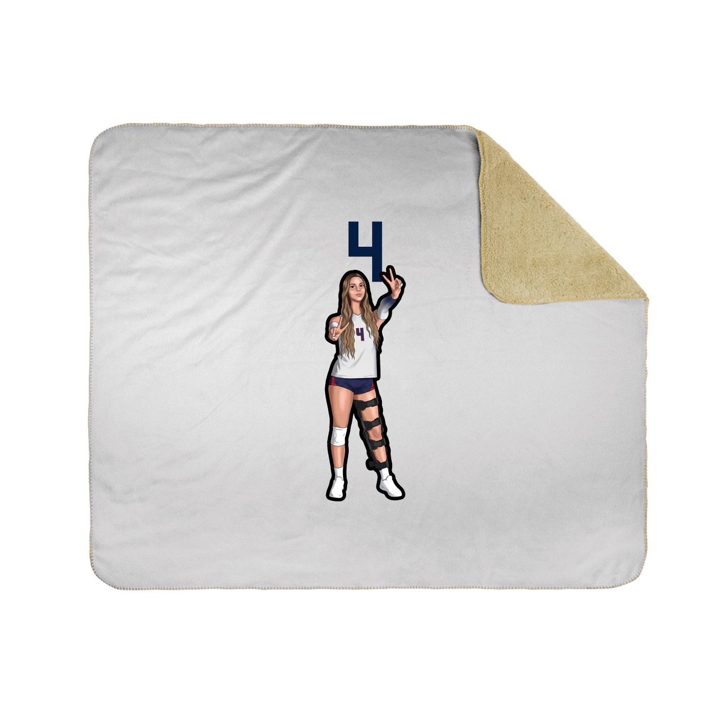 Throw Blanket — Number Top in White