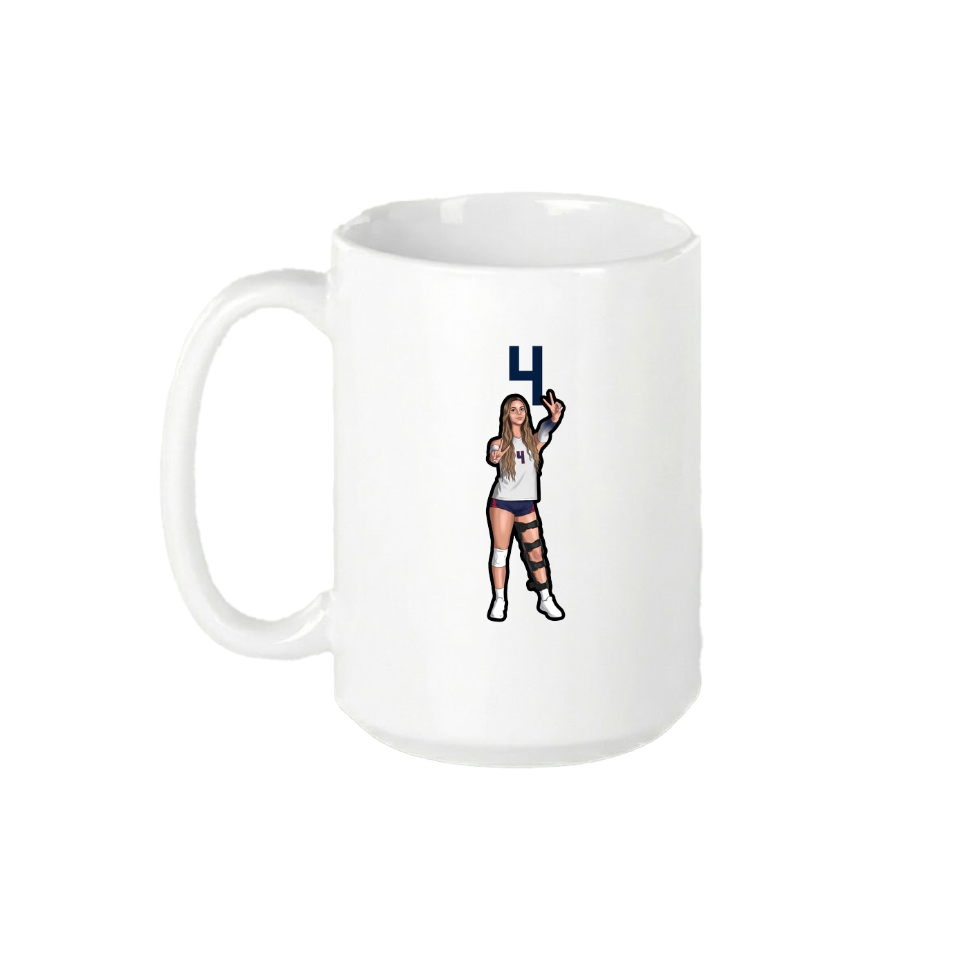 15oz Coffee Mug — Number Top in White