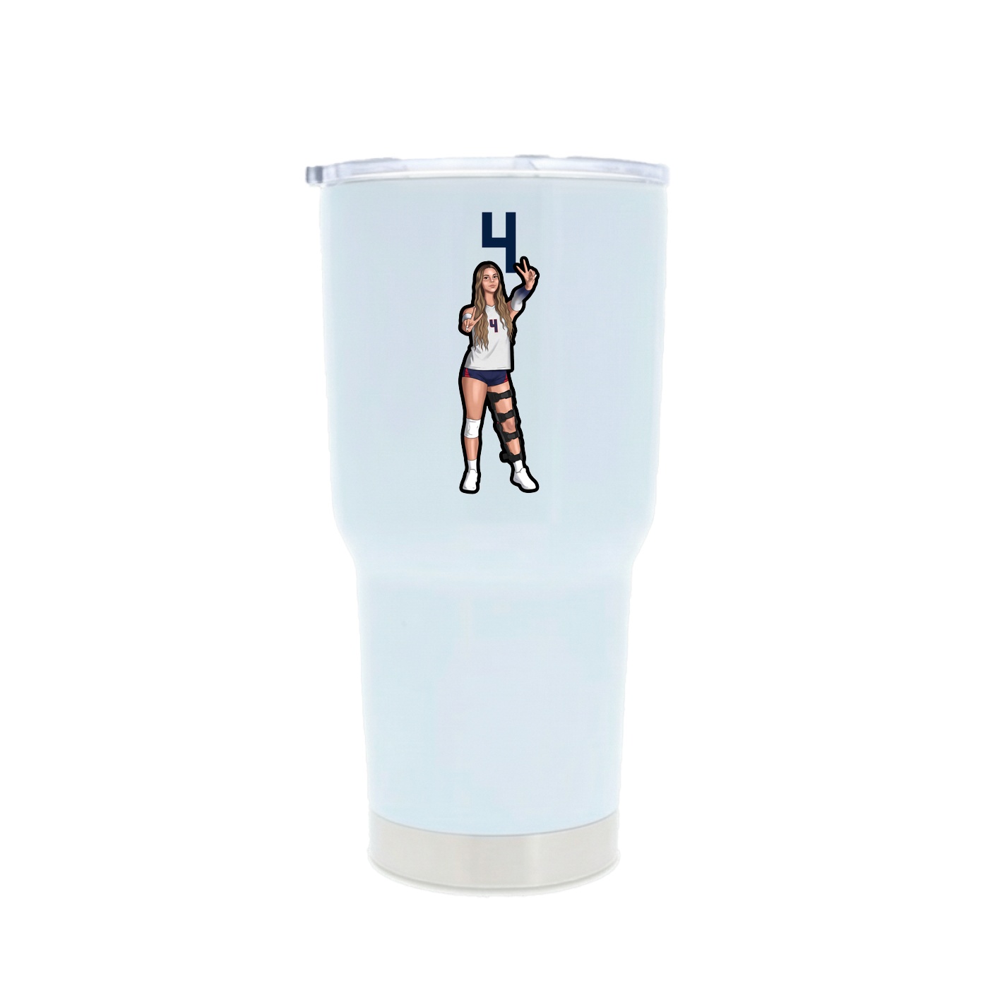 30oz Stainless Steel Tumbler — Number Top in White