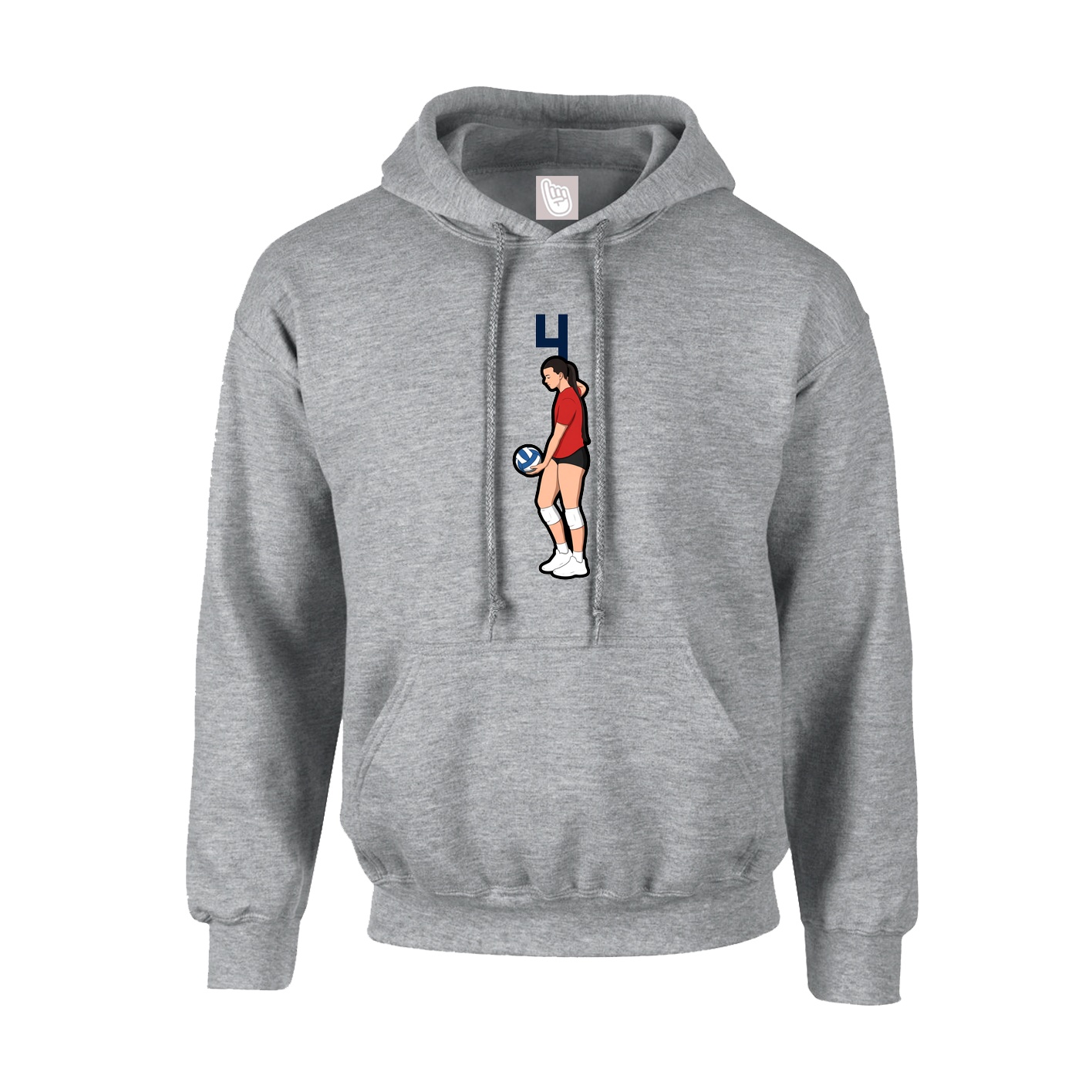 Hoodie — Number Top in Grey
