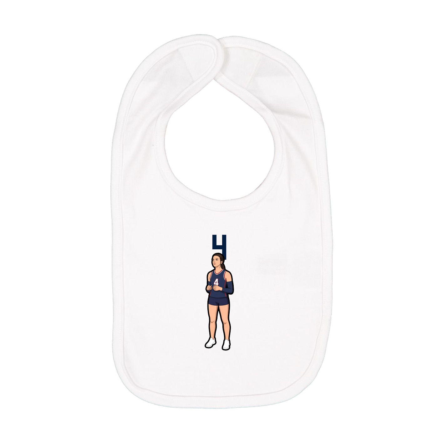 Infant Bib — Number Top in White