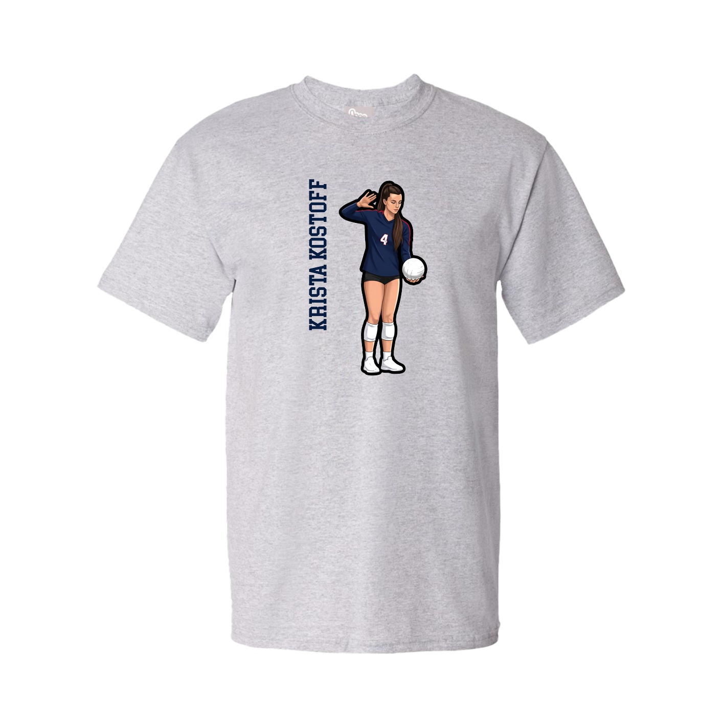Youth Tee — Name Vertical in Grey