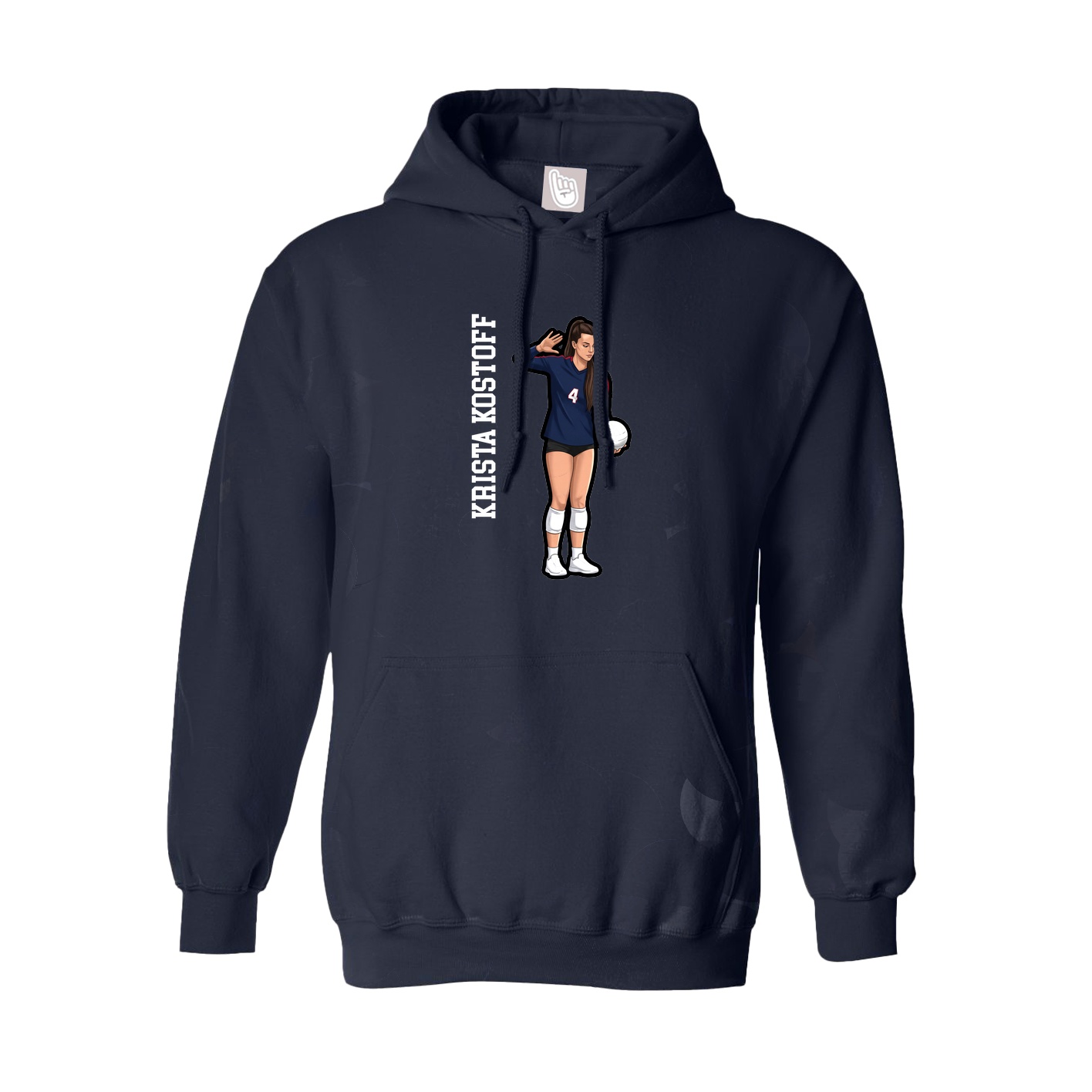 Youth Hoodie — Name Vertical in Navy