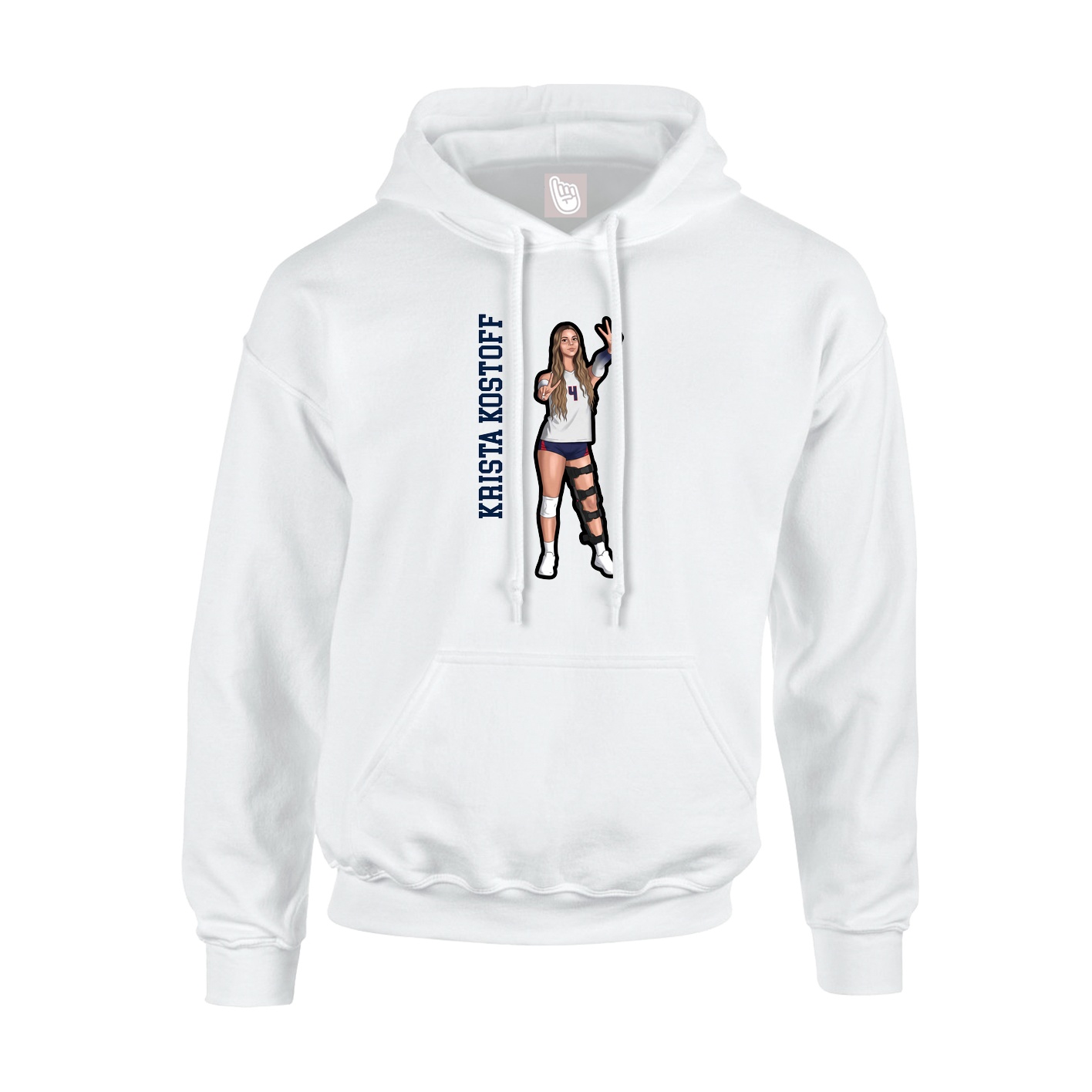 Youth Hoodie — Name Vertical in White