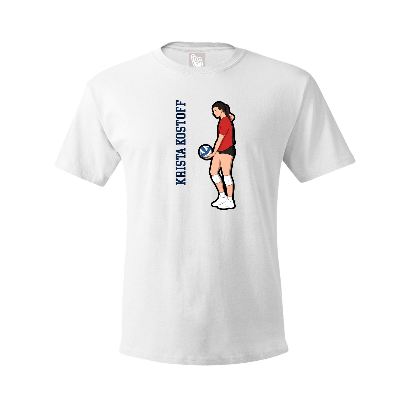 Youth Tee — Name Vertical in White