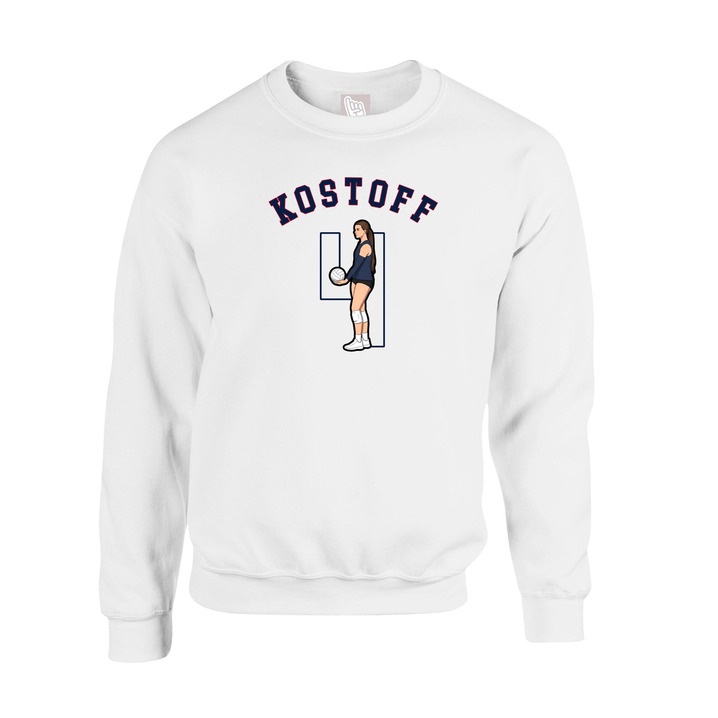 Fleece Crew — Shirsey Arch in White