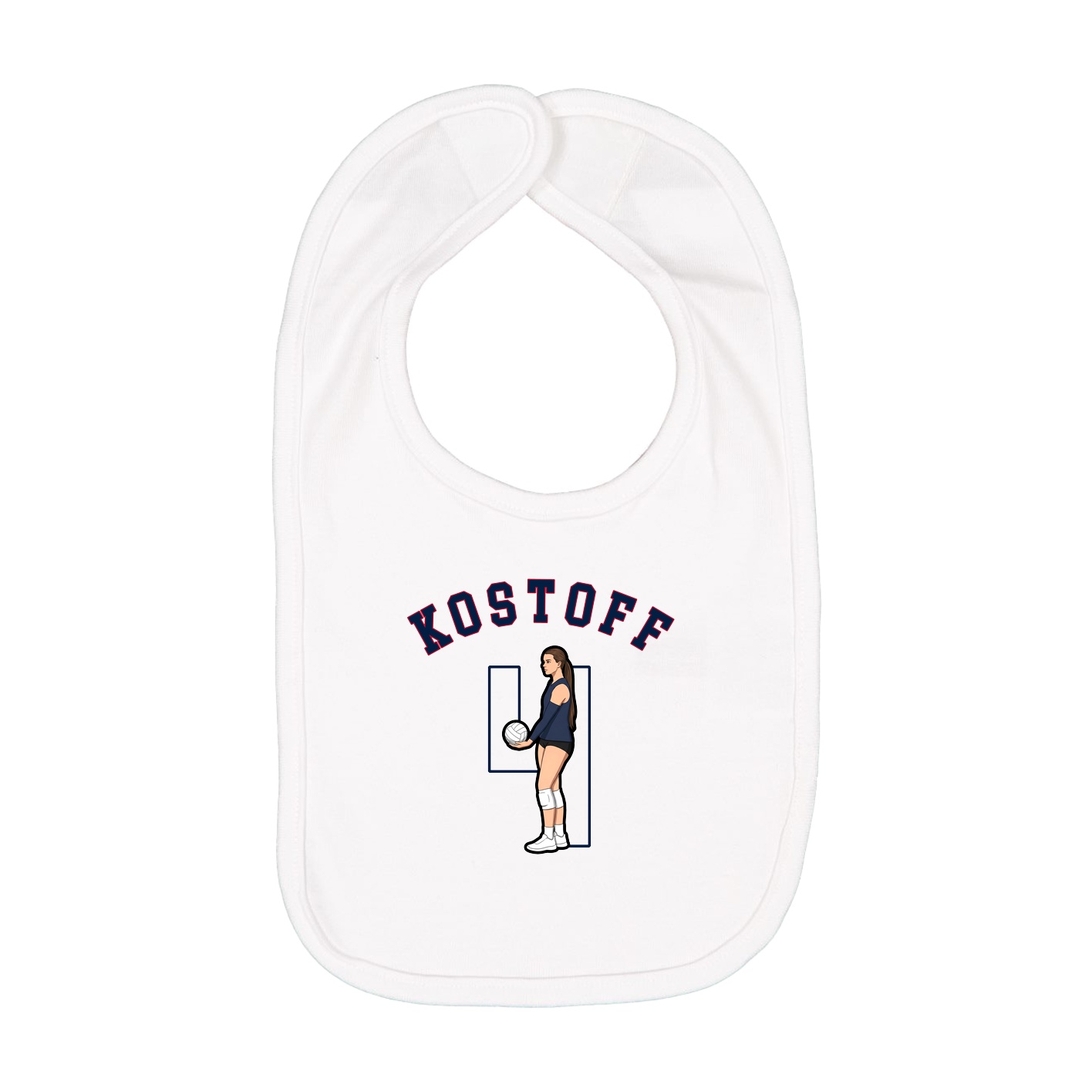 Infant Bib — Shirsey Arch in White