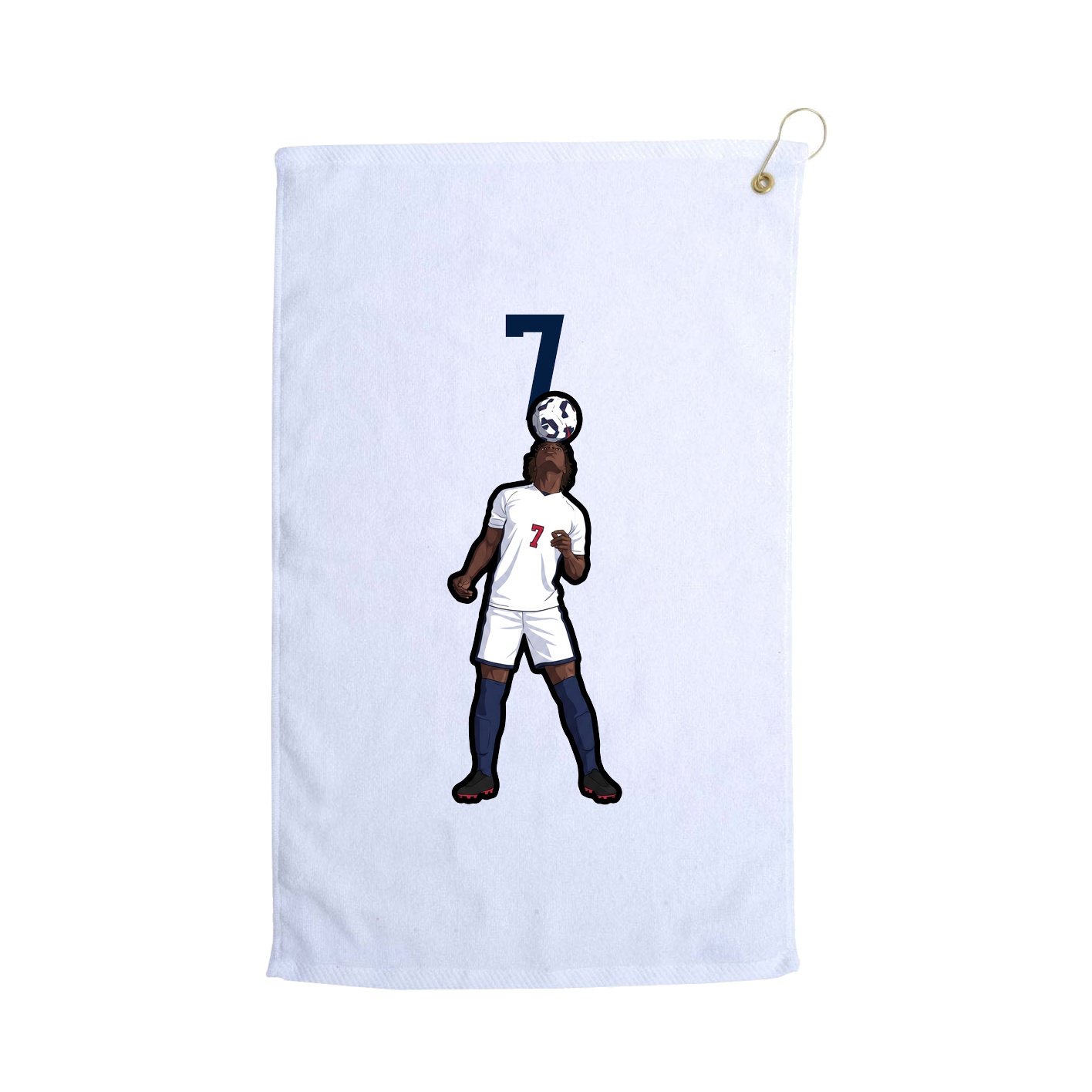 Golf Towel — Number Top in White