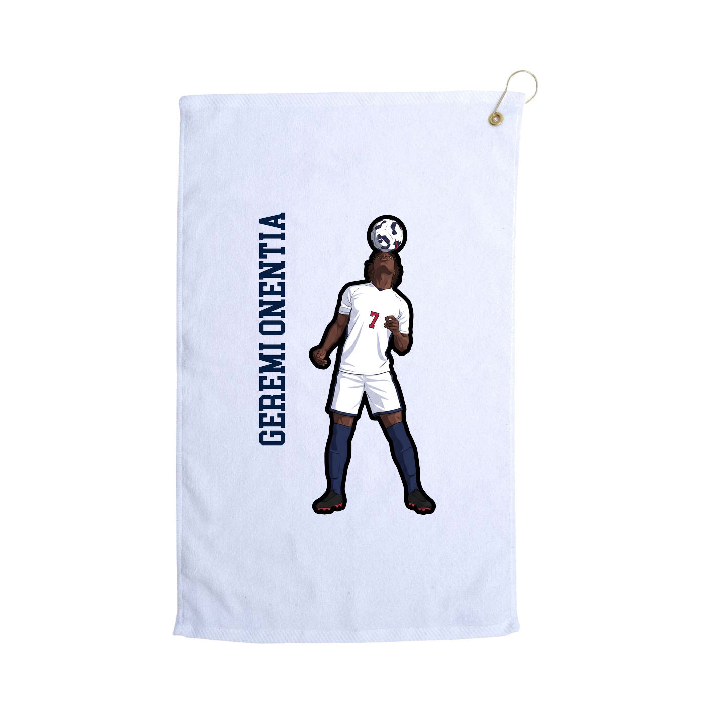 Golf Towel — Name Vertical in White