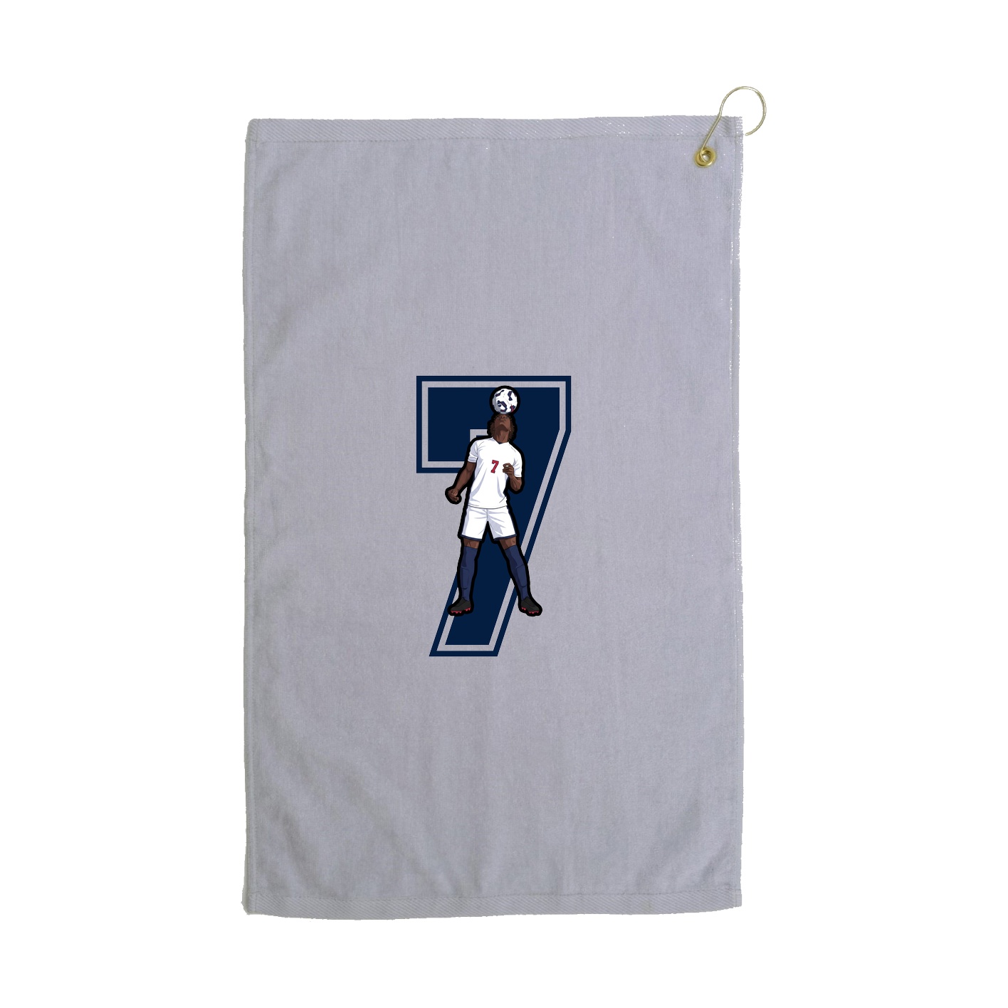 Golf Towel — Number in Grey