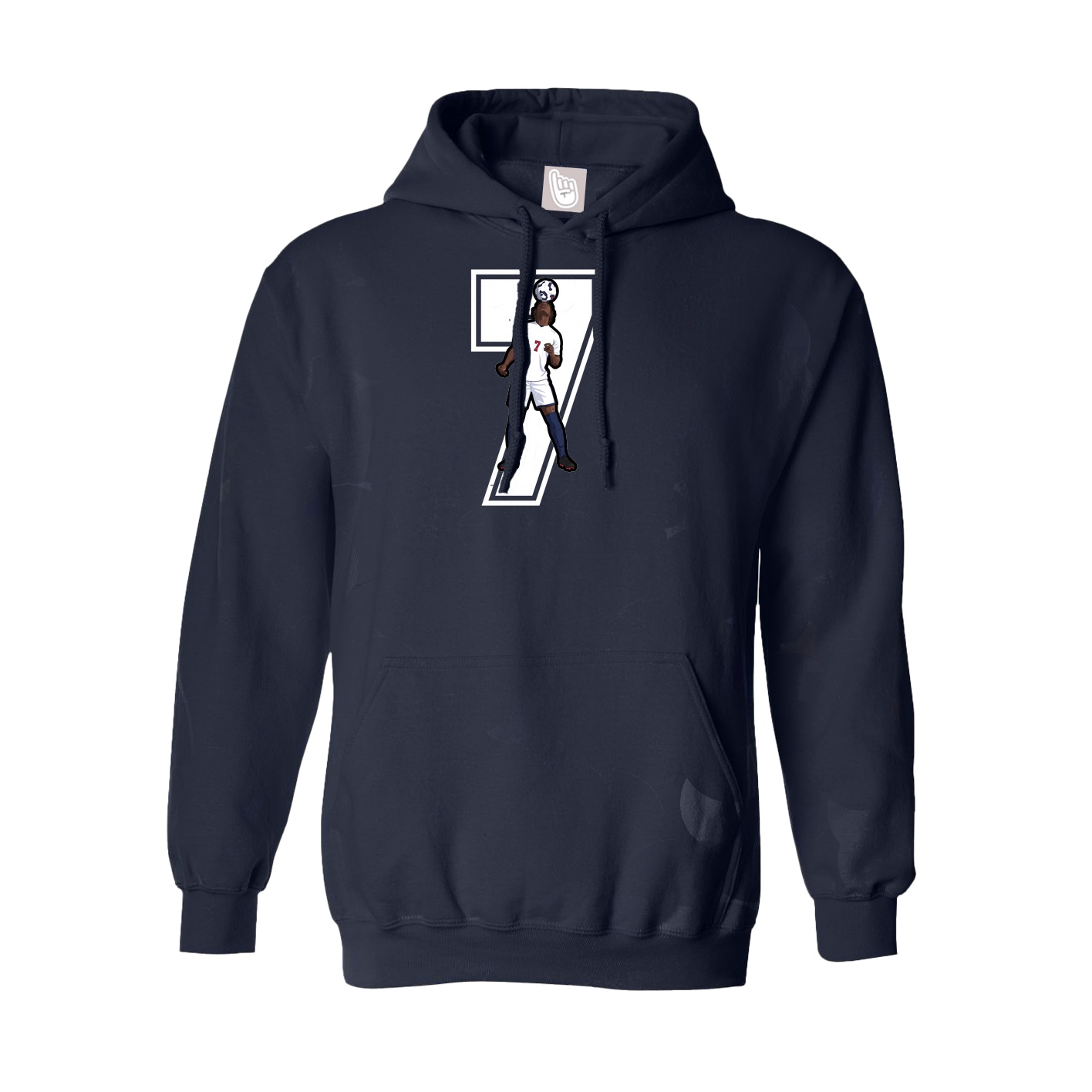 Youth Hoodie — Number in Navy