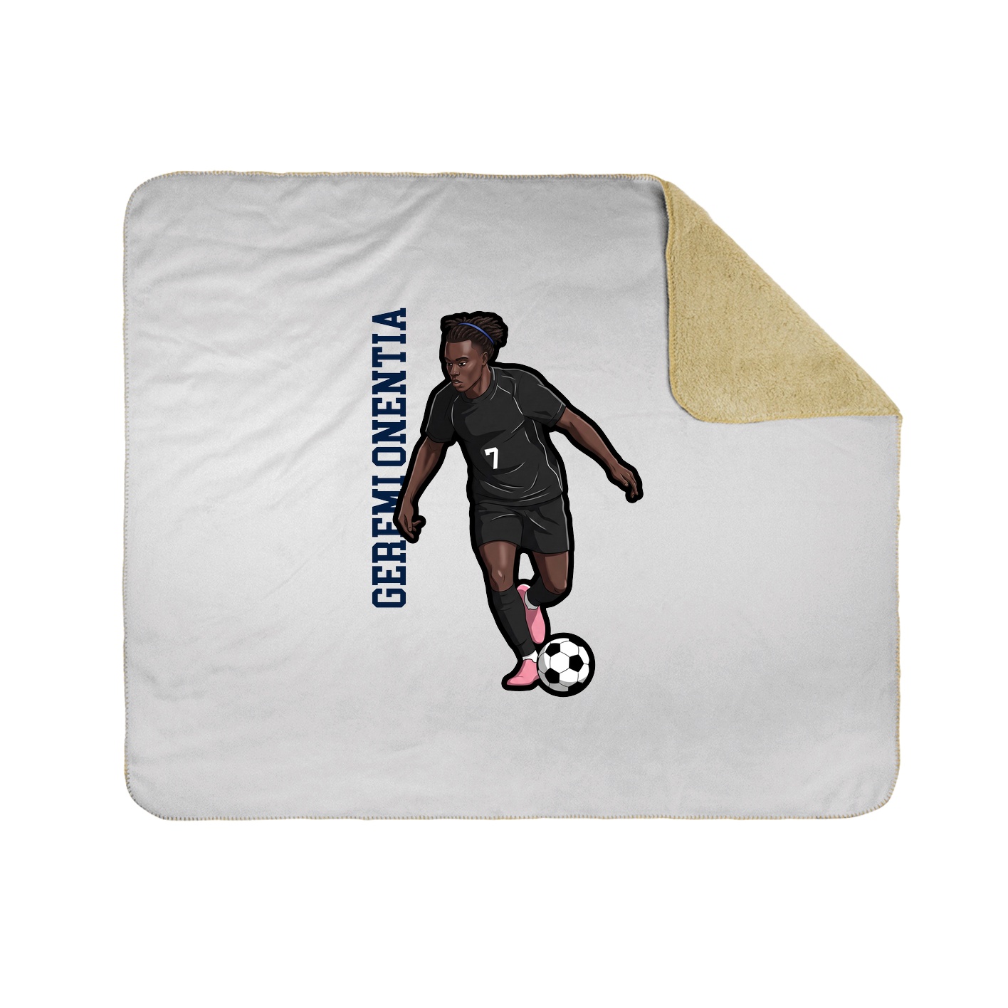 Throw Blanket — Name Vertical in White