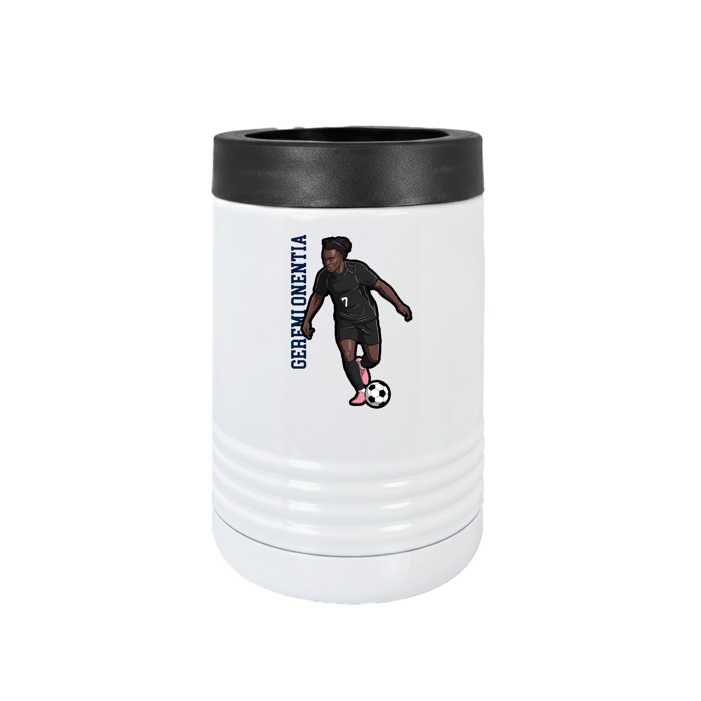 Beverage Holder — Name Vertical in White