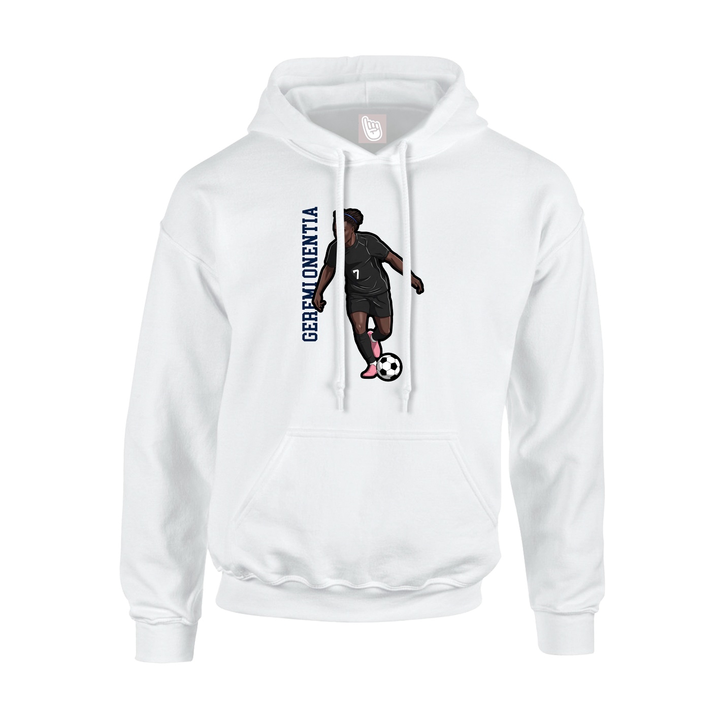 Hoodie — Name Vertical in White