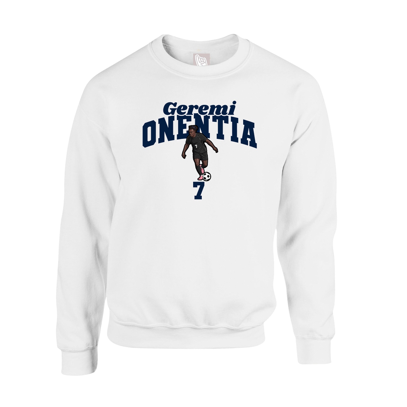 Fleece Crew — Signature Arch in White