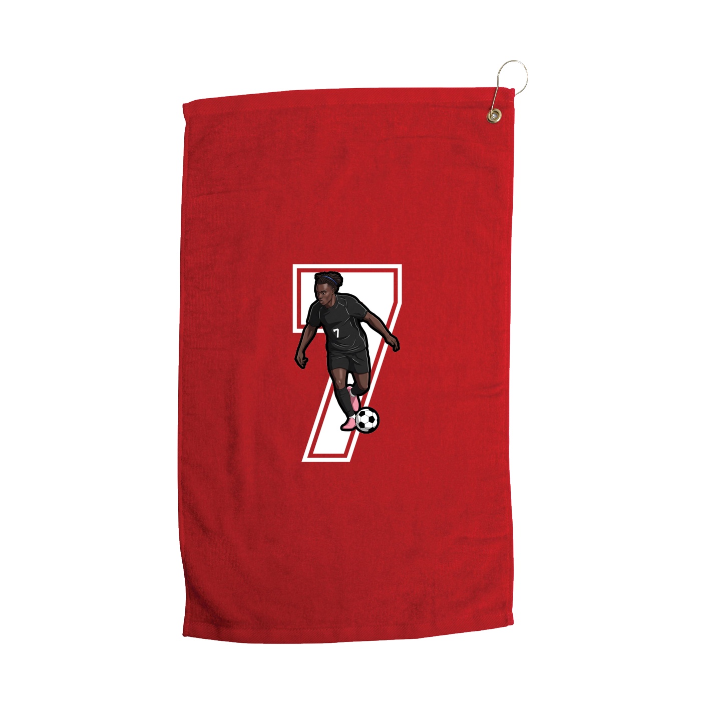 Golf Towel — Number in Red