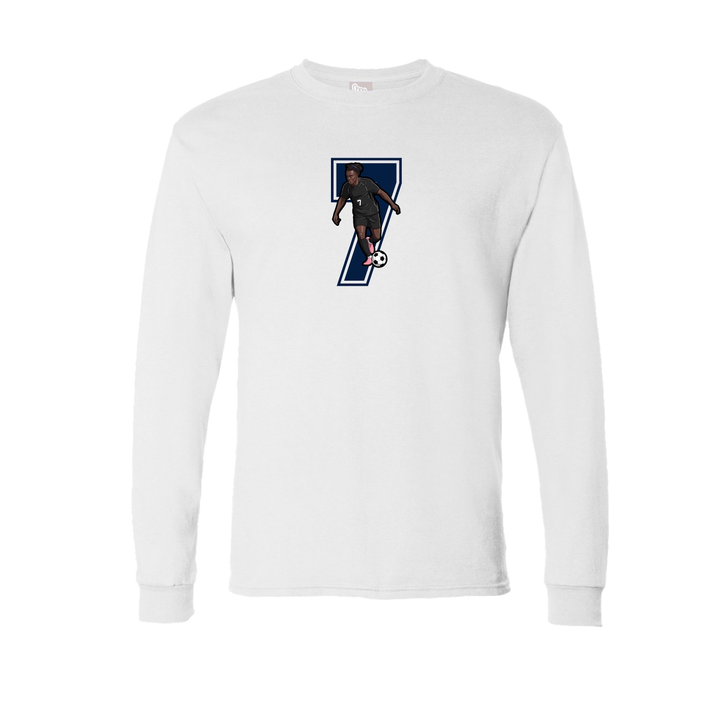 Long Sleeve Tee — Number in White