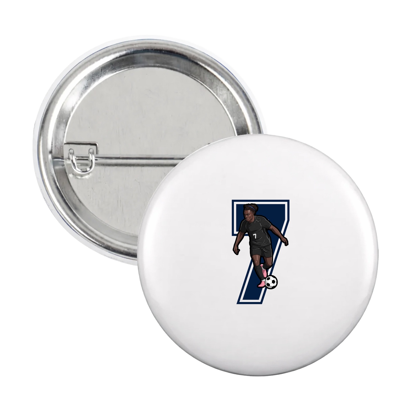 Game Day Button — Number in White