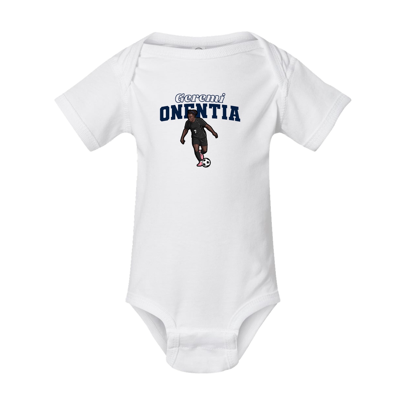 Baby Onesie — Name Arch in White